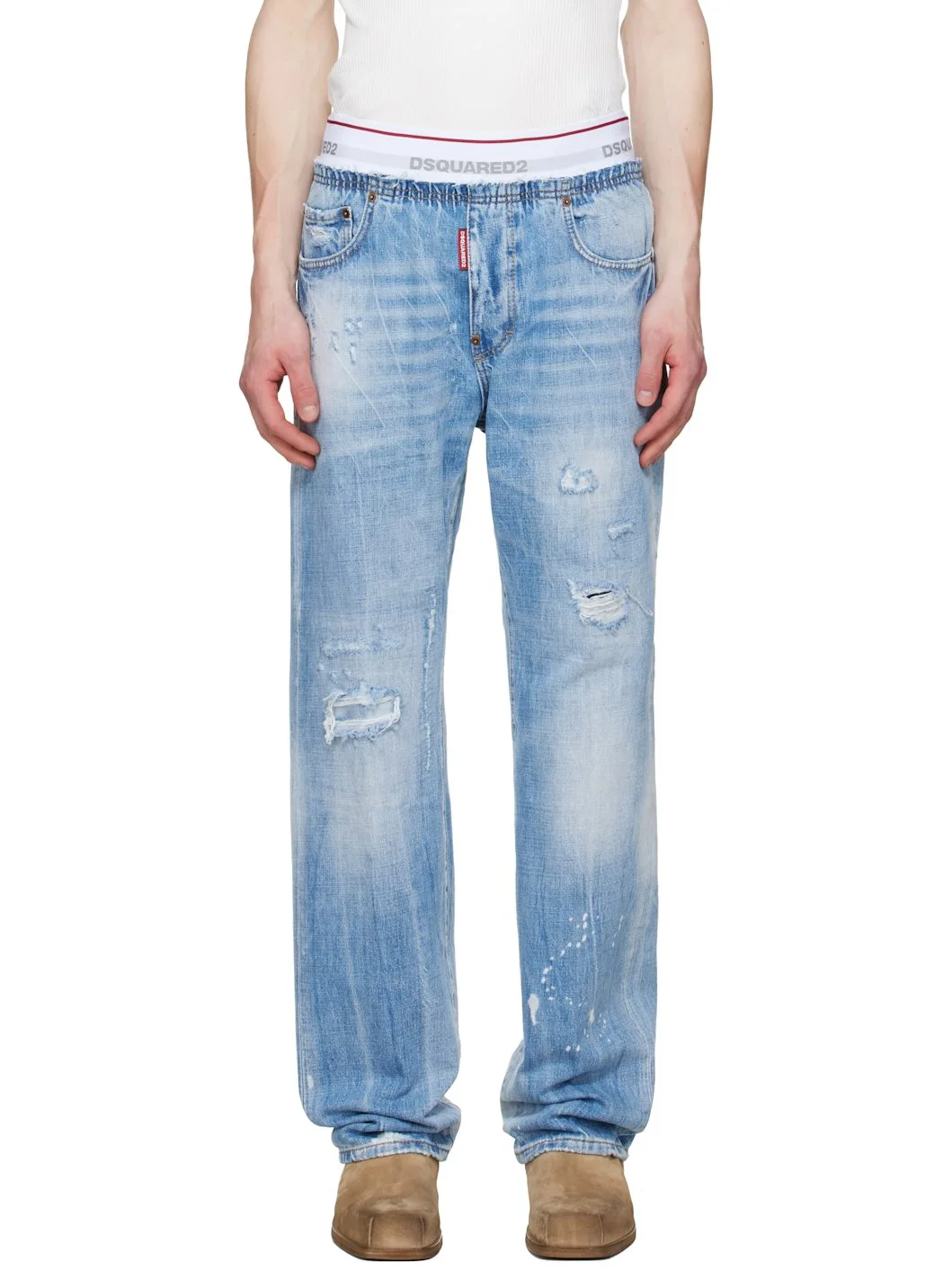 Blue Light Wash Jogger Jeans - 1