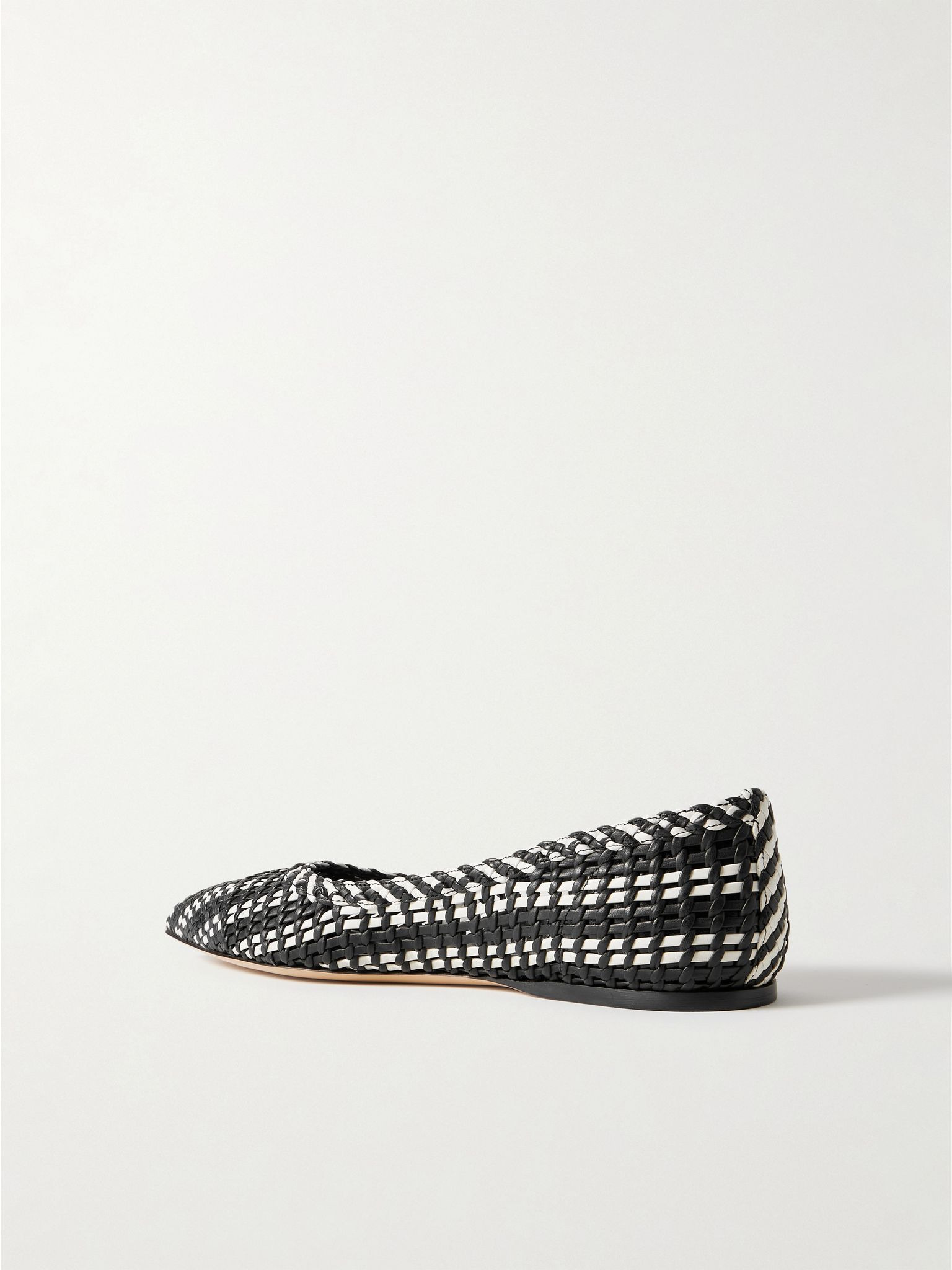 Aurora two-tone woven leather ballet flats Black - 3