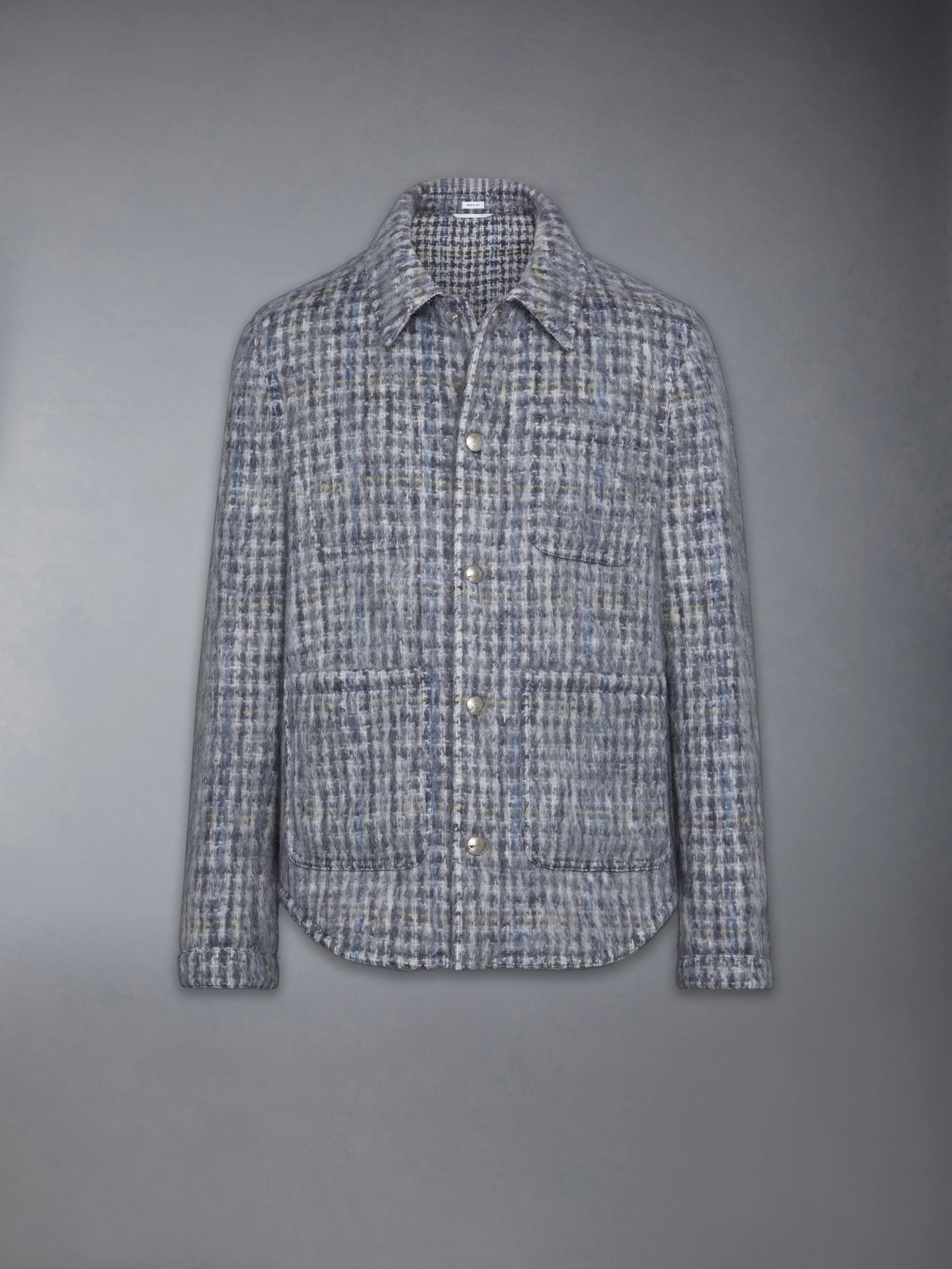 GUNCLUB CHECK HAIRY MOHAIR UTILITY JACKET - 1