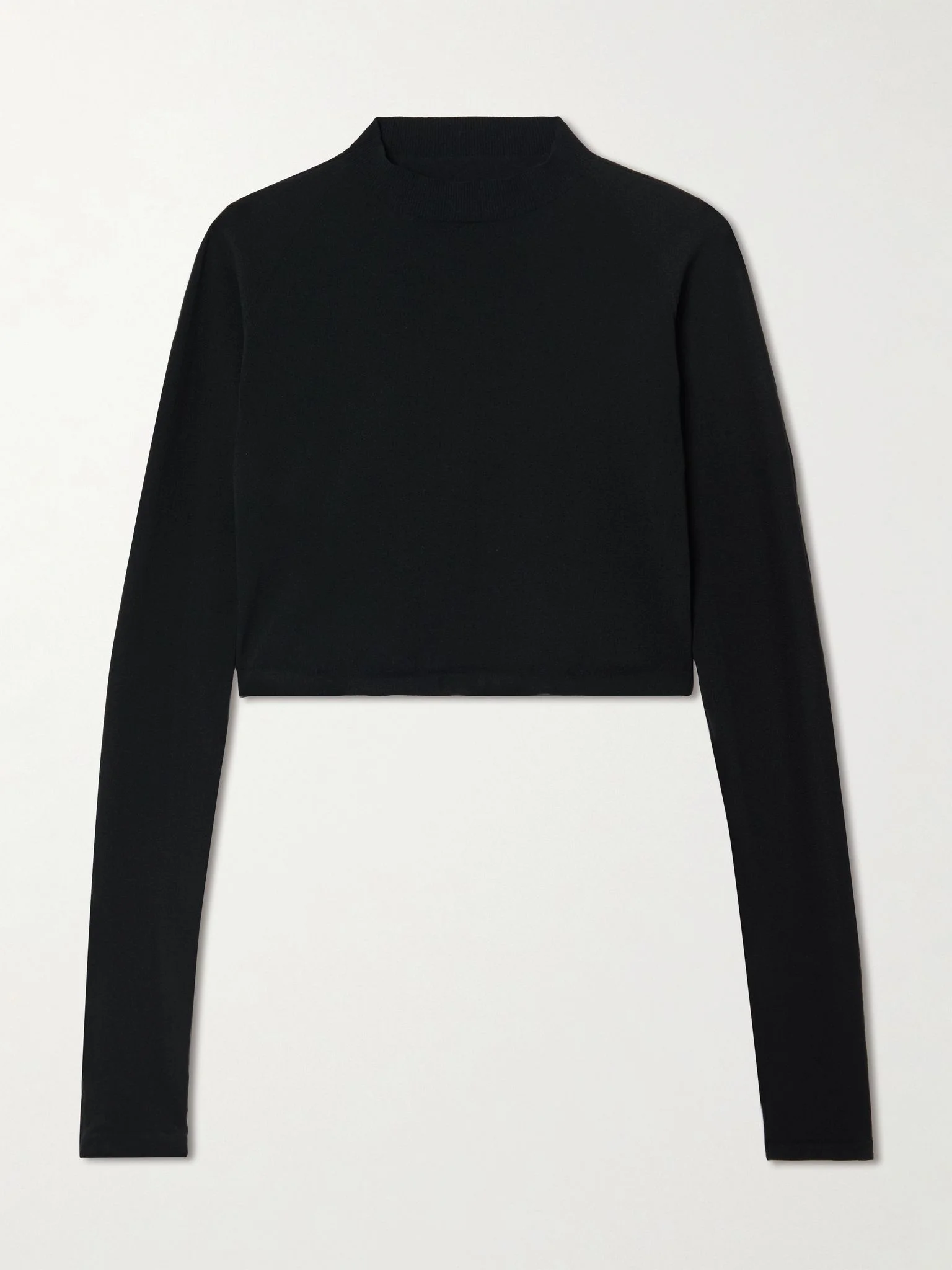 Paneled cropped jersey top Black - 1