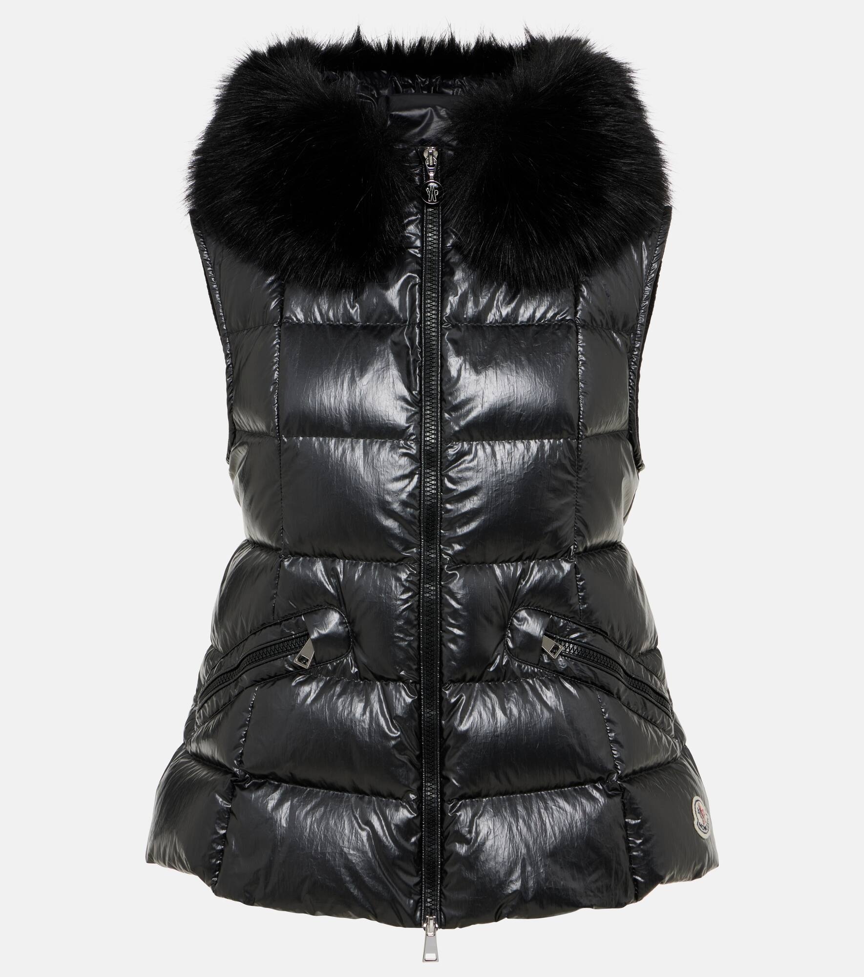 Anse shearling-trimmed down vest - 1