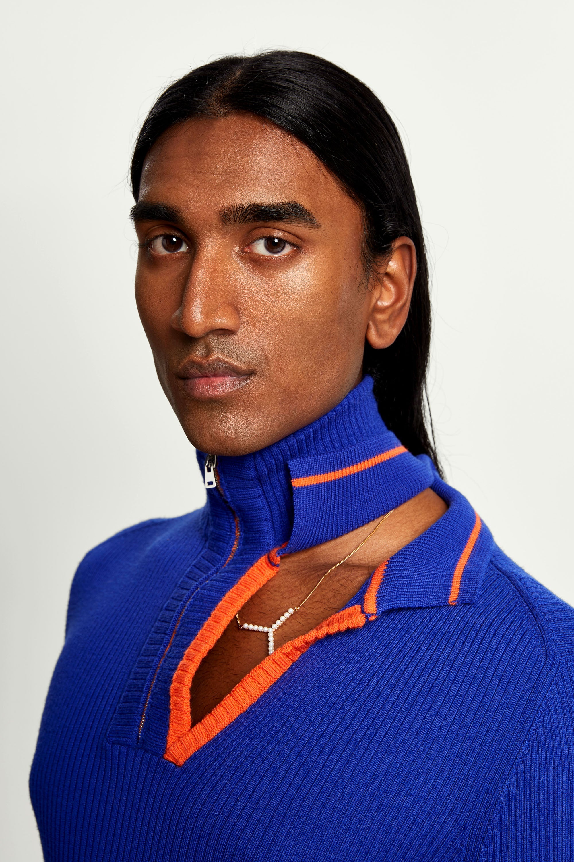 Double Collar Fitted Sweater - 4