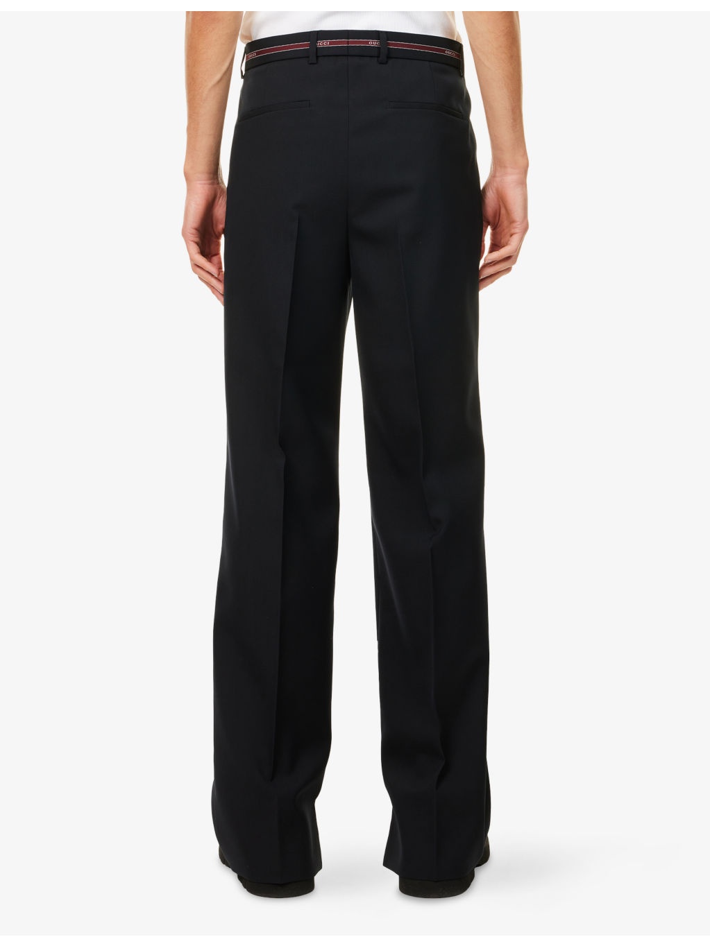 Logo-Waistband Straight-Leg Wool Trousers - 4