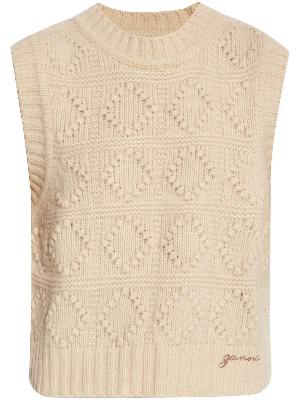 embroidered-logo knitted vest - 1