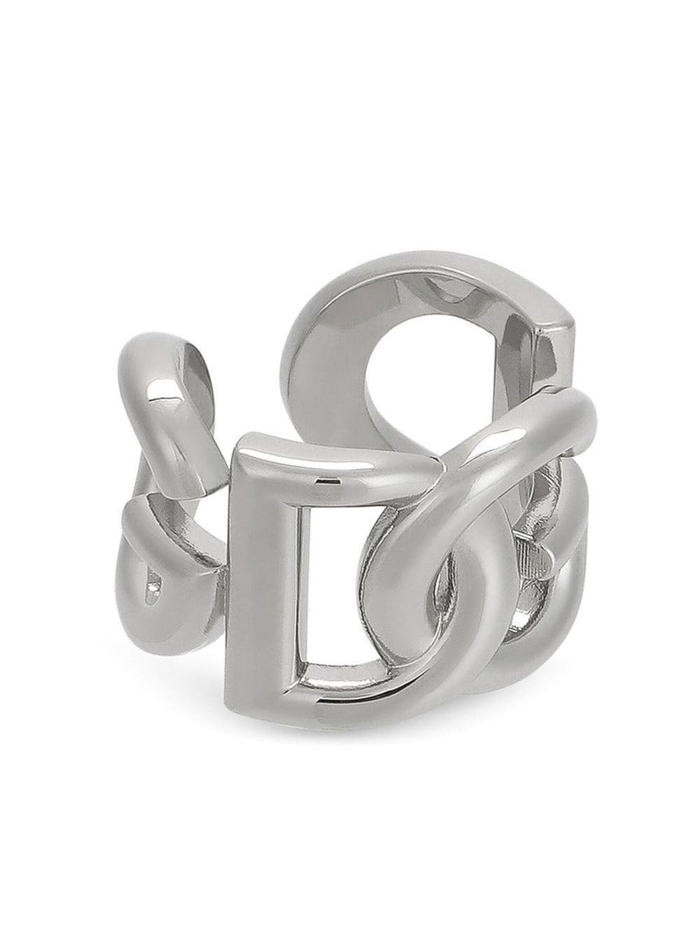 Dolce & Gabbana Men Silver-Tone Chunky Logo Ring In Brass Man - 2