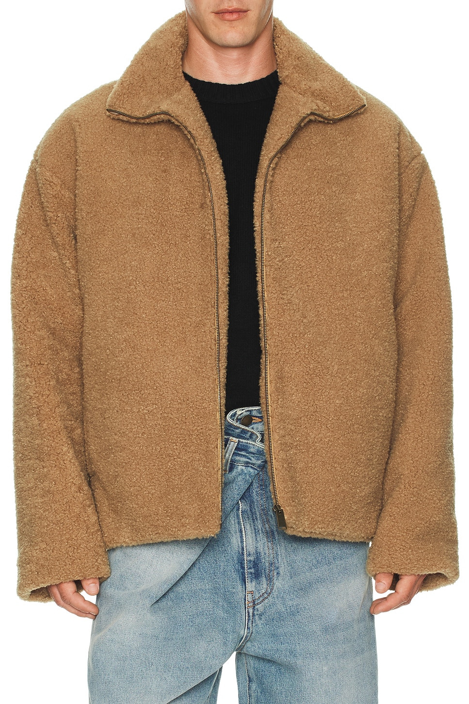 Devin Faux Shearling Dropped Shoulder Jacket - 3