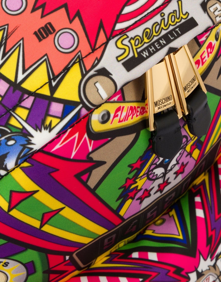 PINBALL PRINT NYLON BACKPACK - 4