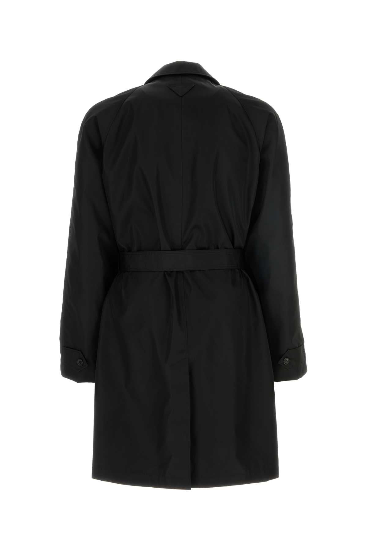 Prada Men Black Re-Nylon Trench Coat - 2