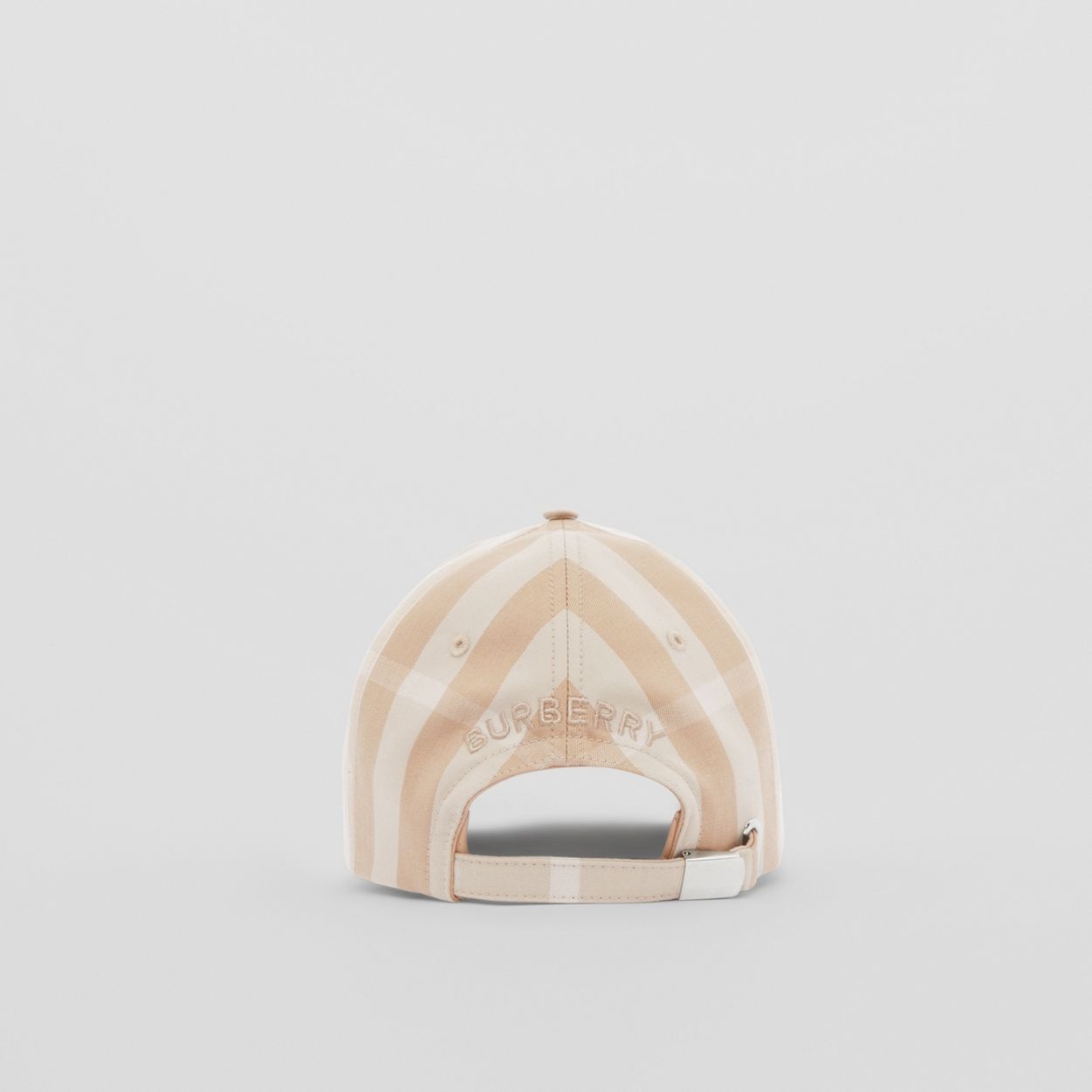 Logo Detail Check Cotton Baseball Cap - 4