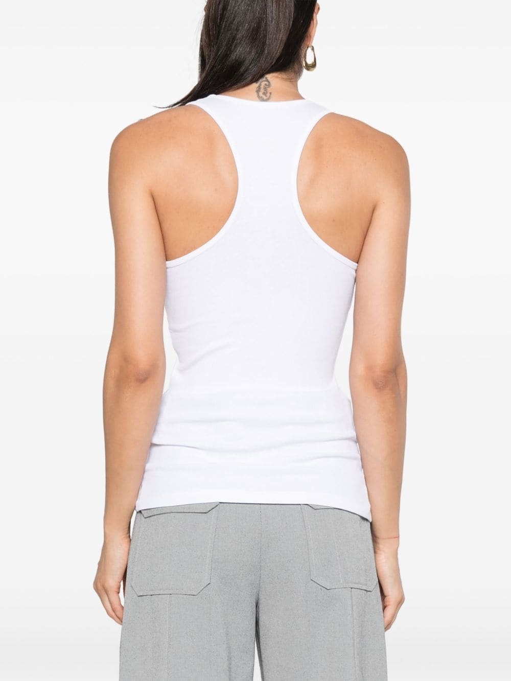 slogan-print tank top - 4