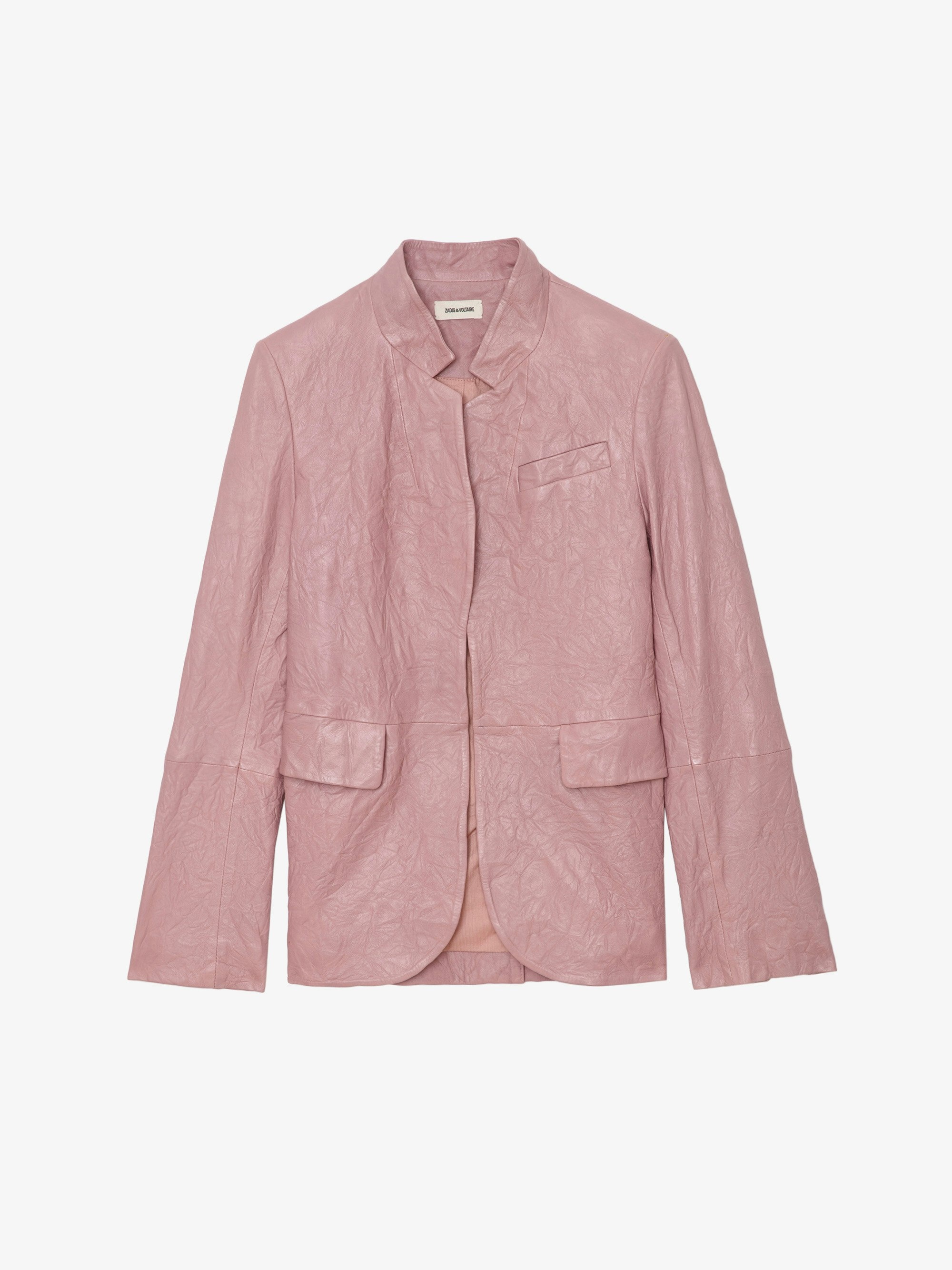 Very Crinkled Leather Blazer - 1
