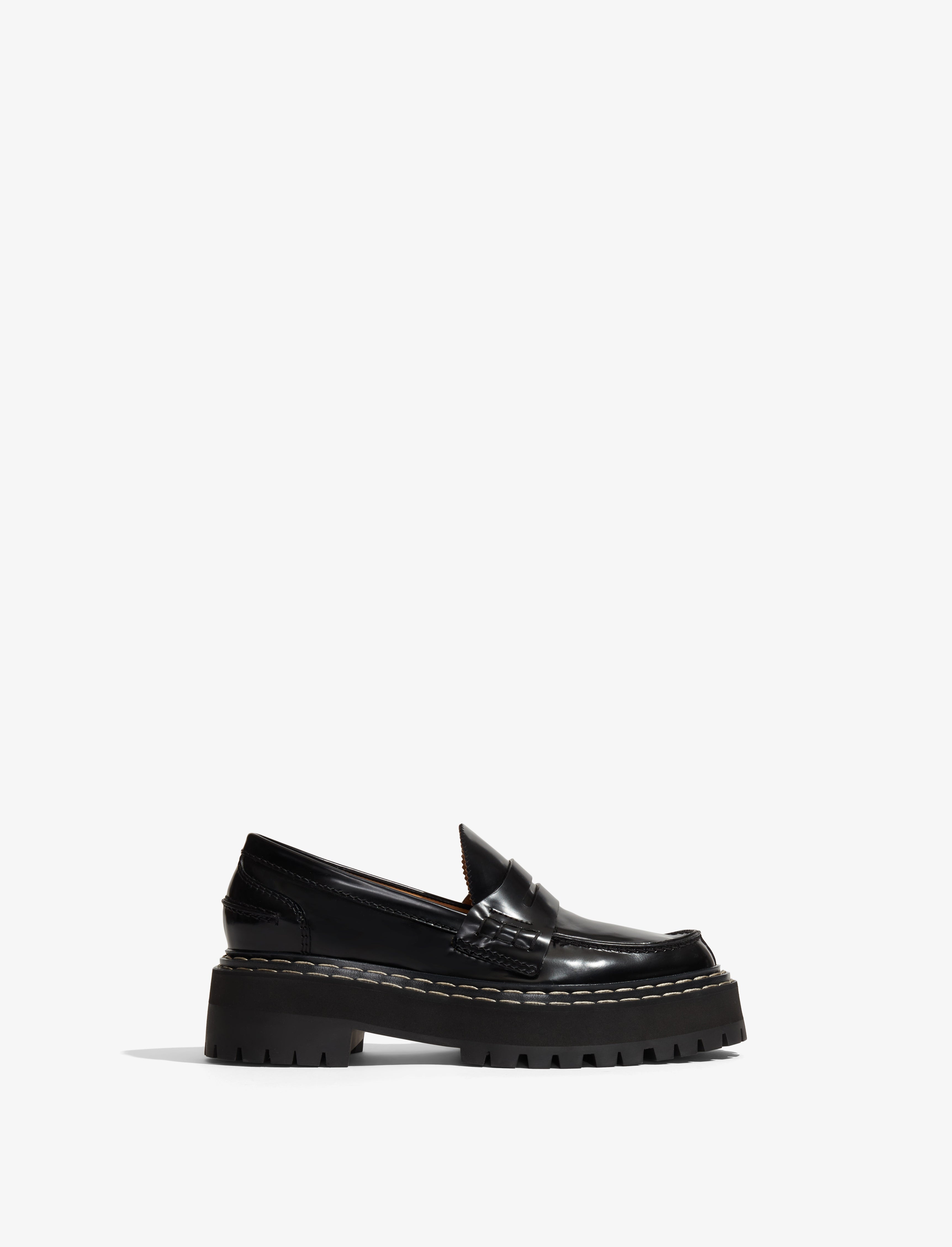 Lug Sole Platform Loafers in Spazzolato Leather - 1