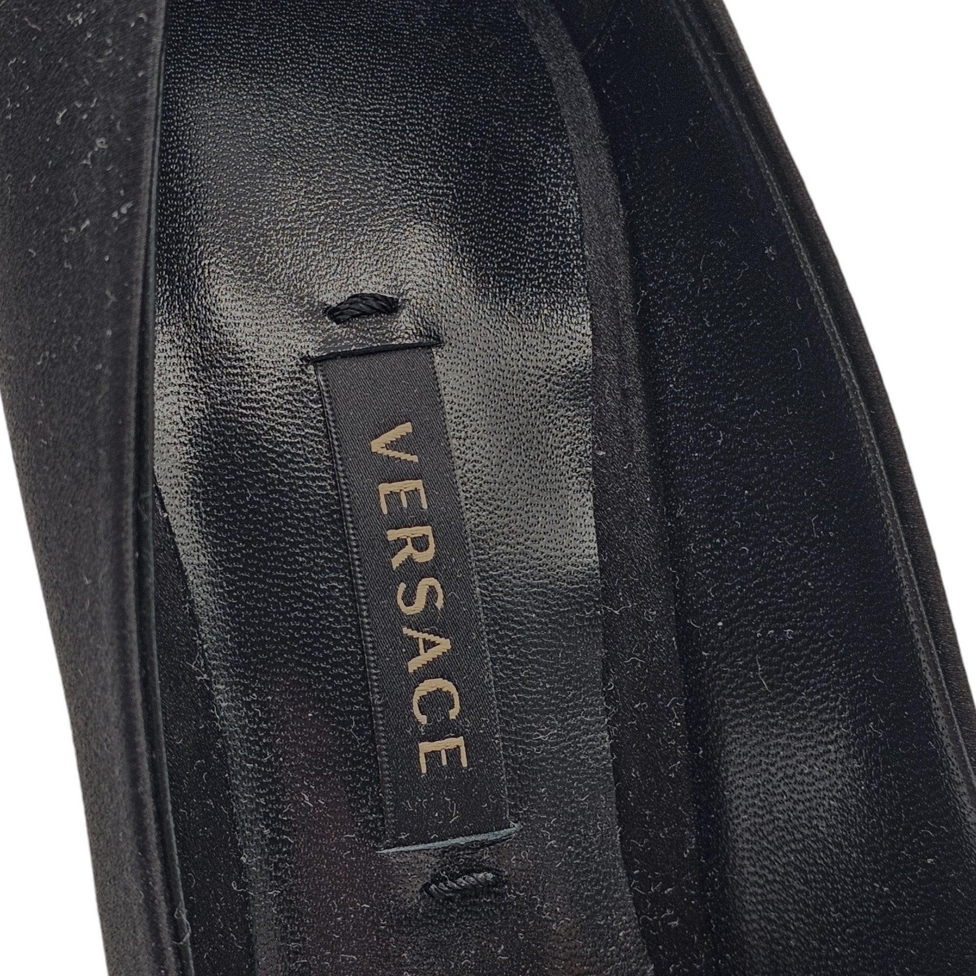 Versace Embellished Pumps 100 mm - Satin - Black - 36 - 5