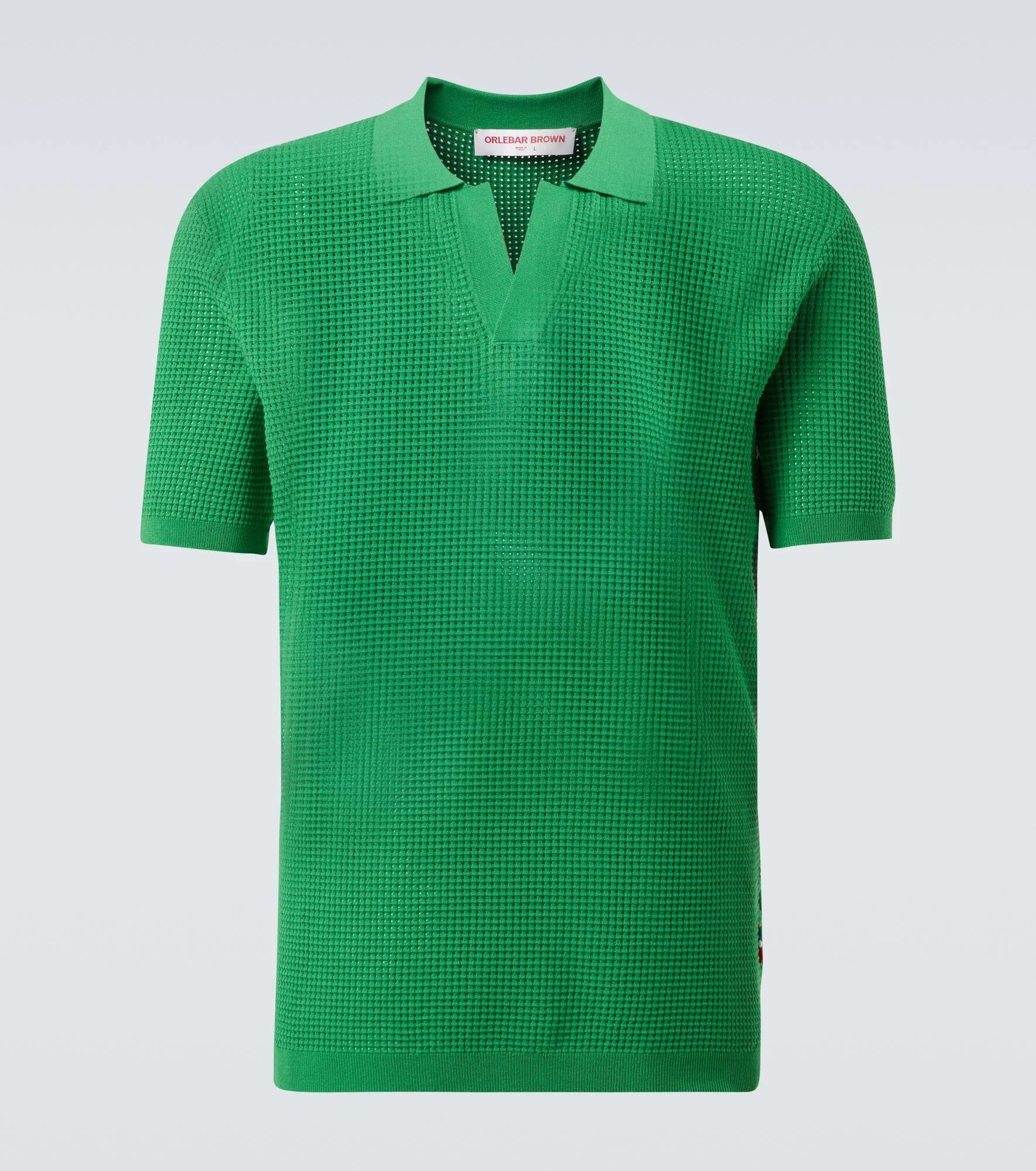 Roddy waffle-knit mesh polo shirt - 1