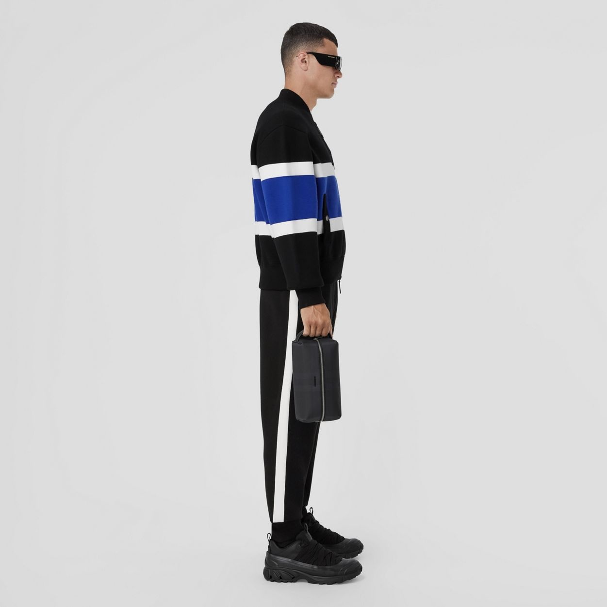 Logo Graphic Appliqué Wool Cotton Blend Jogging Pants - 5