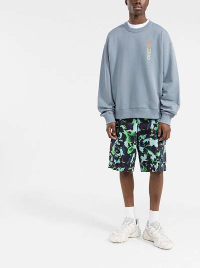 KENZO gradient embroidered-logo crew-neck sweatshirt outlook