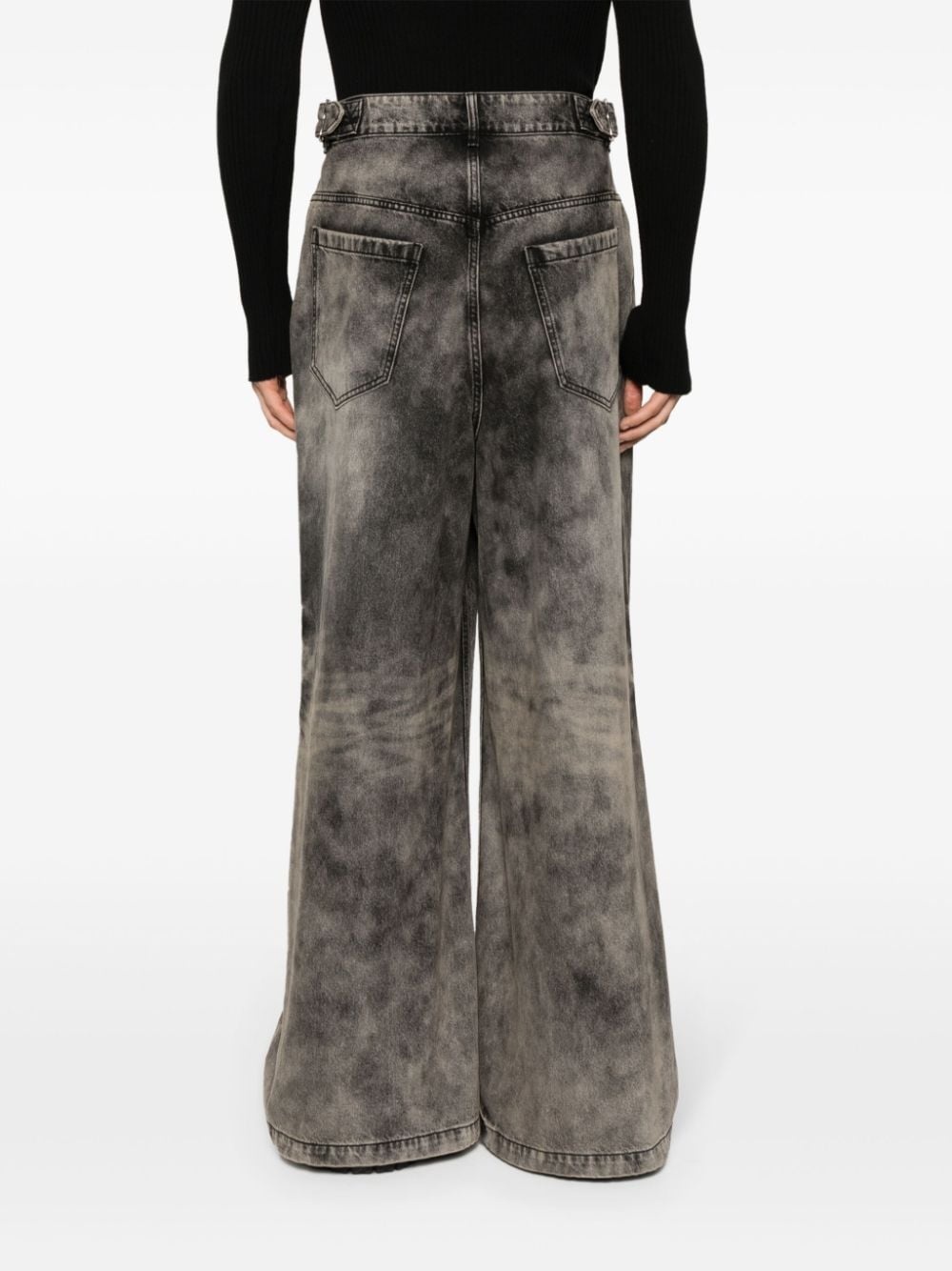 waist-straps wide-leg trousers - 4
