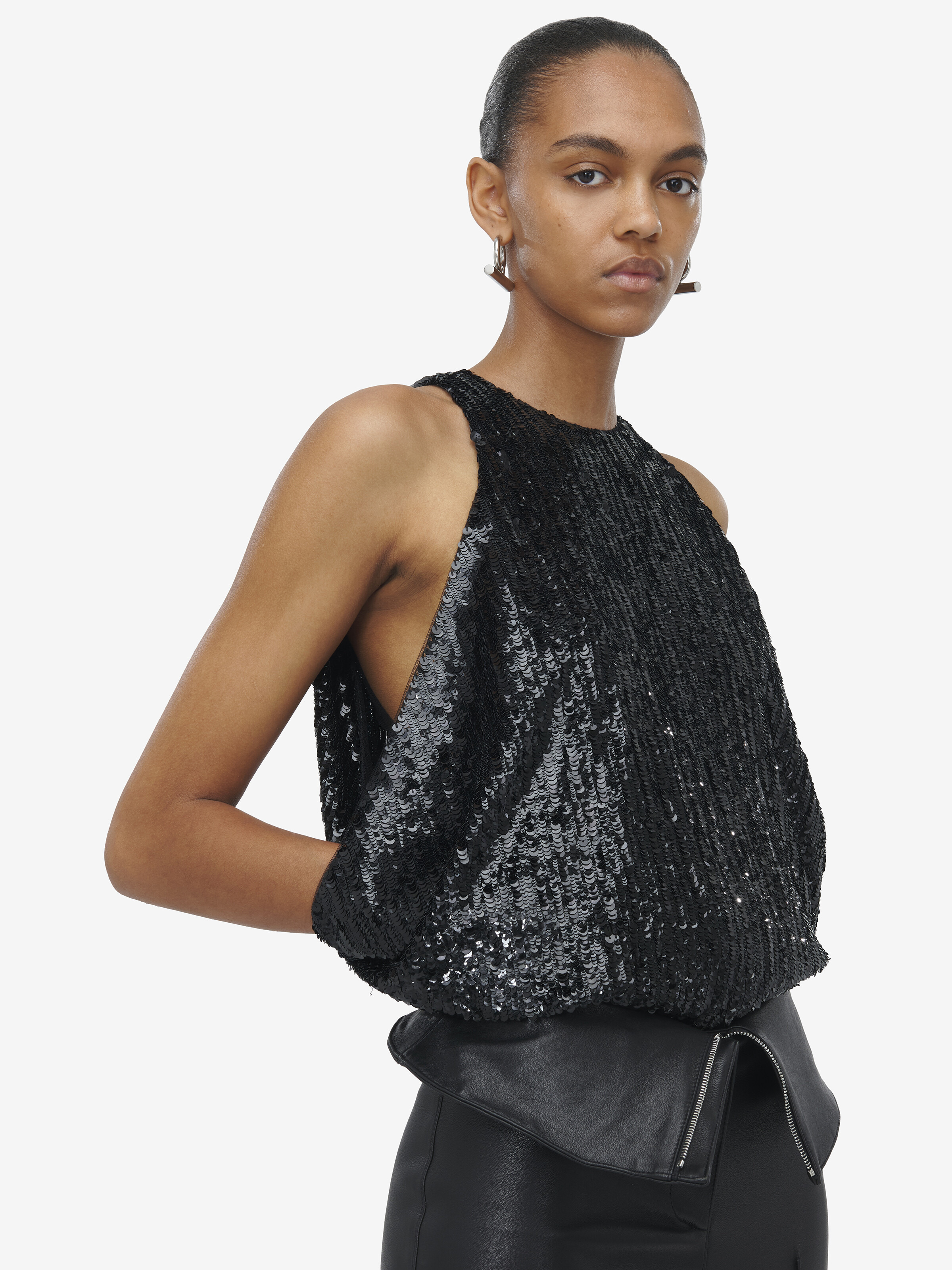 Draped Sequin Top - 5