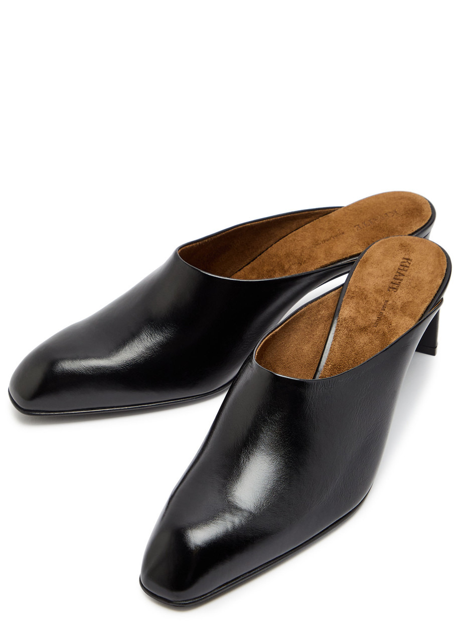 Khaite Colt 50 Glossed Leather Mules - 3