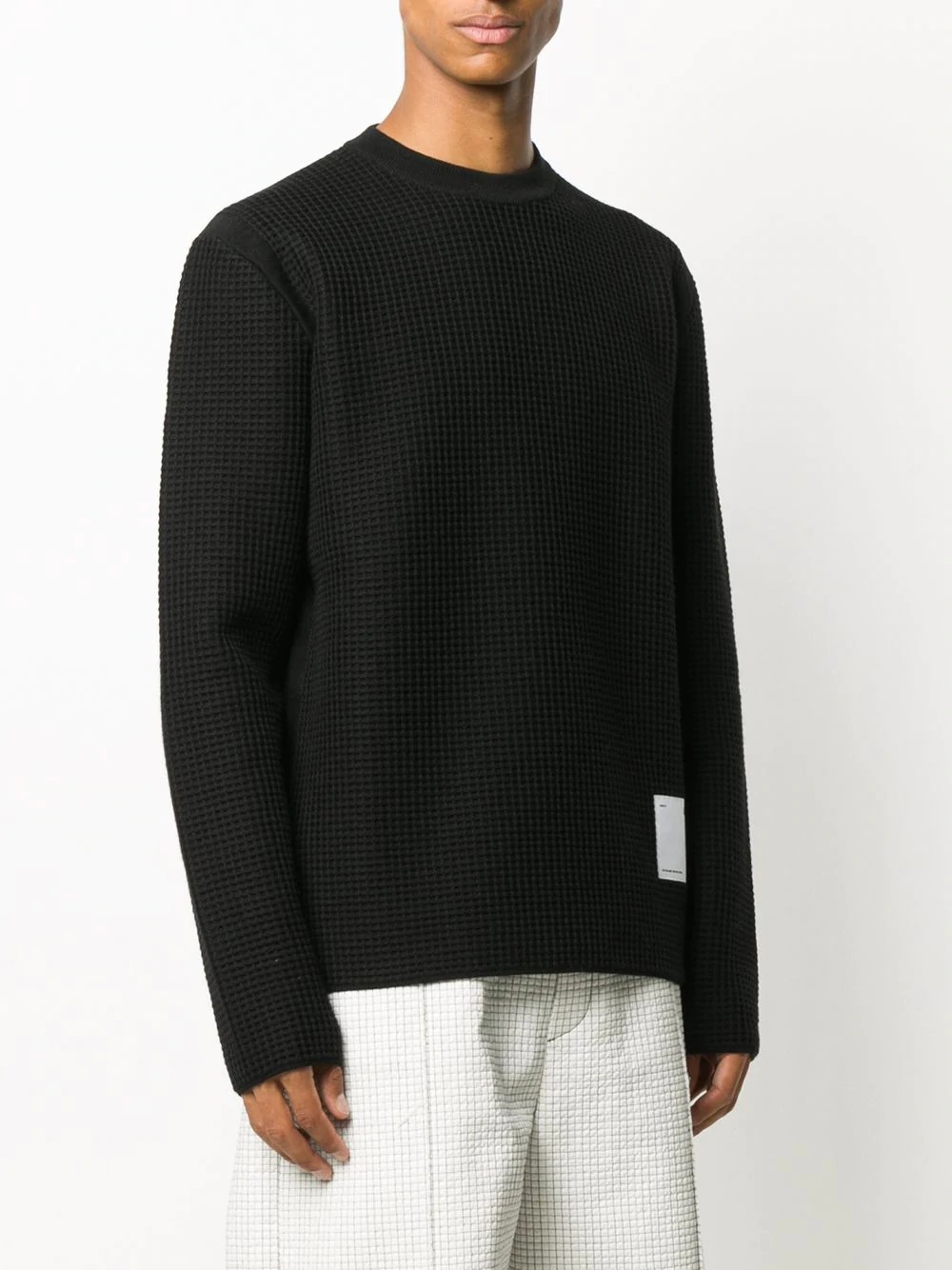 waffle-knit wool sweater - 3