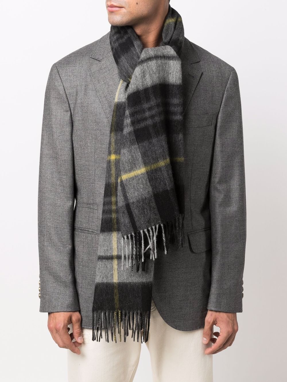 checked wool scarf - 2