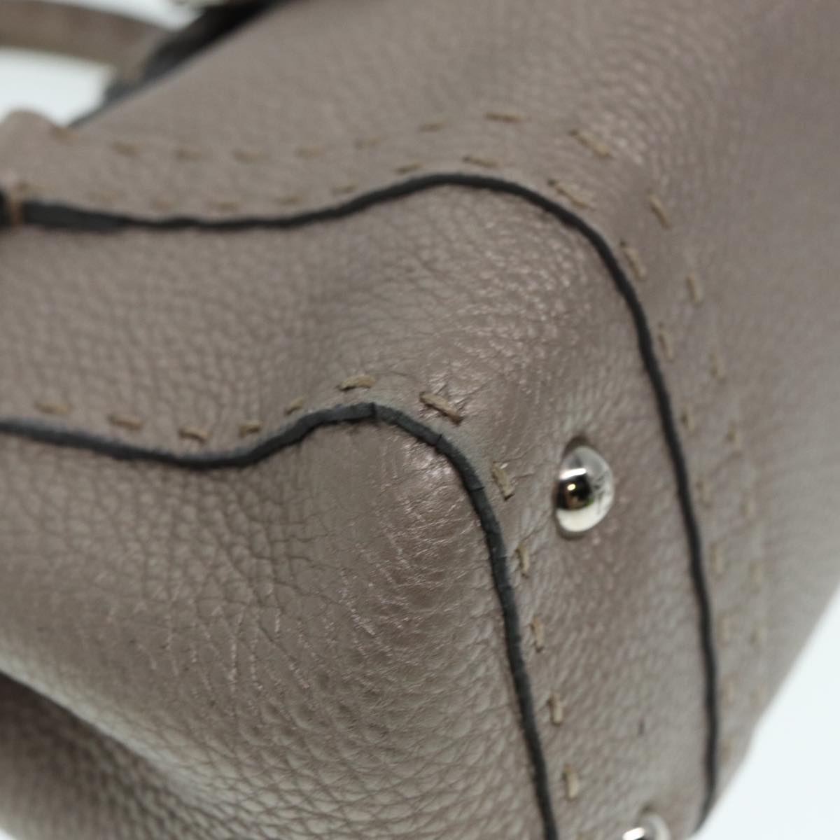 FENDI Celeria Hand Bag Leather Silver - 8