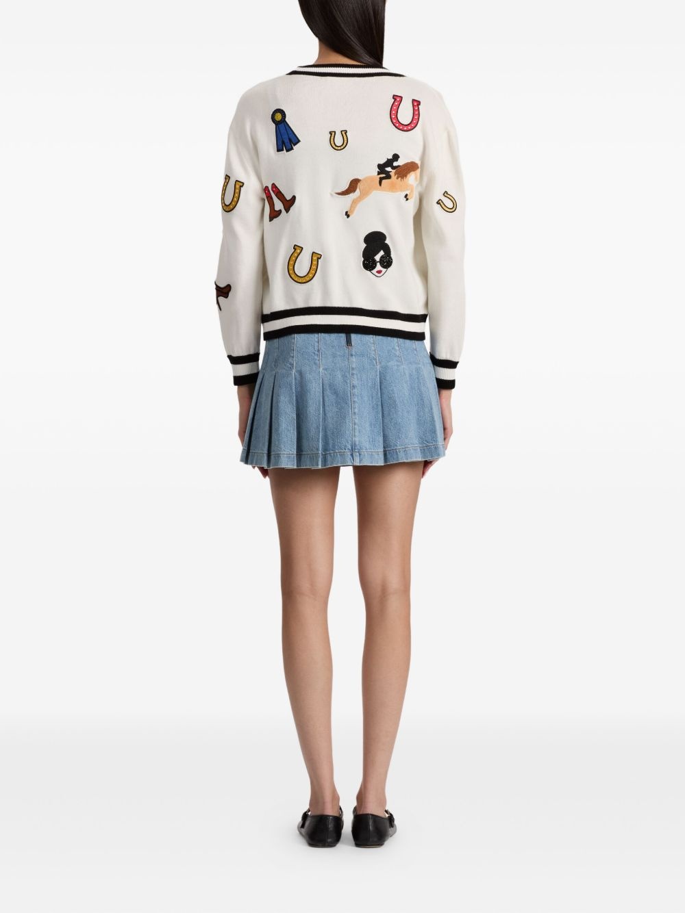 equestrian-motif cardigan - 4
