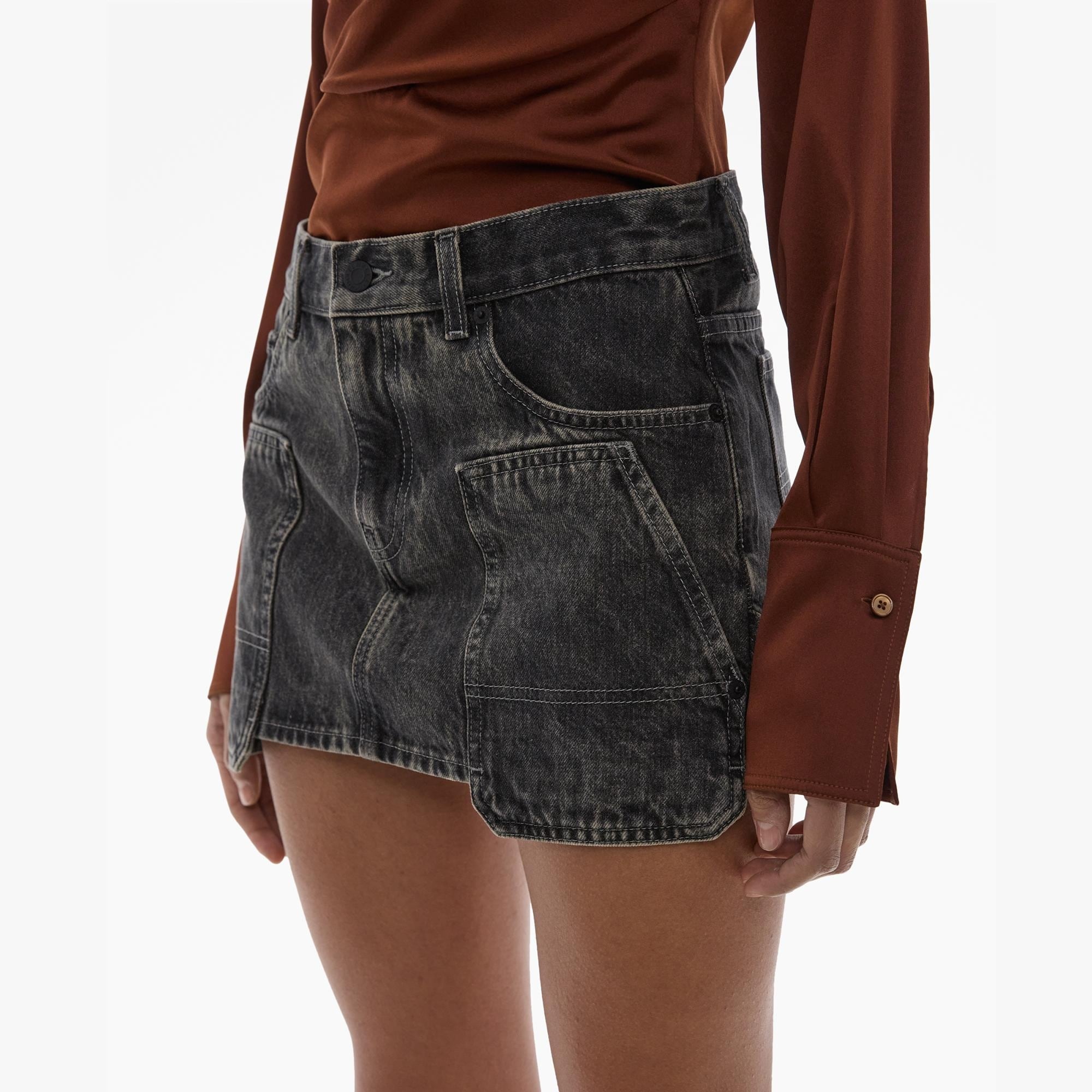 CARPENTER DENIM MINI SKIRT - 7