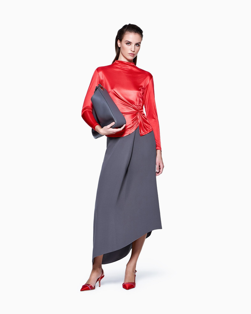 ASYMMETRICAL MIDI SKIRT IN SILK CRÊPE 2
