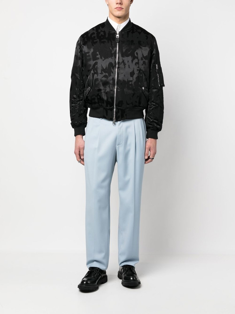 Alexander McQueen logo-print bomber jacket outlook