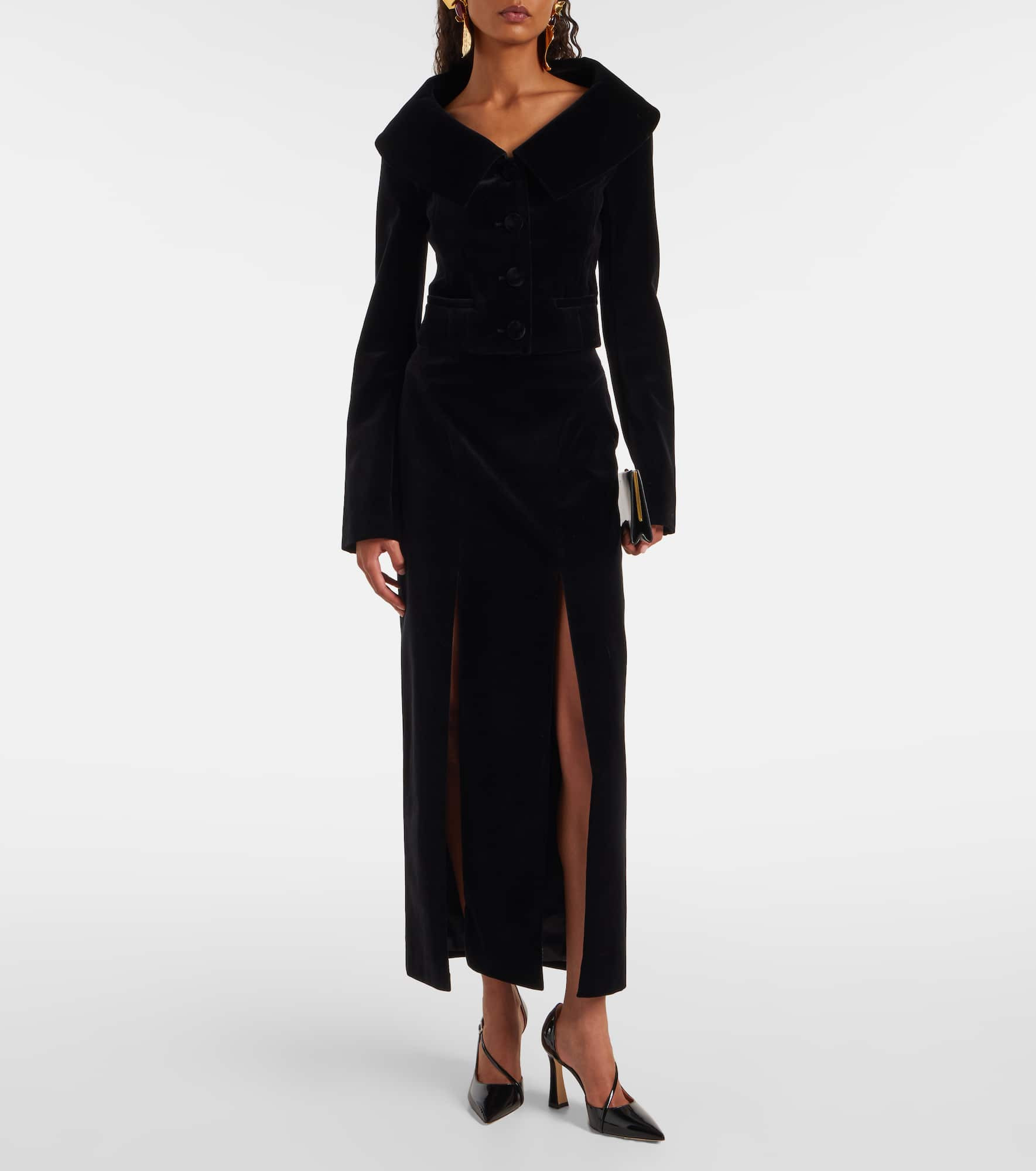Cotton velvet maxi skirt - 2