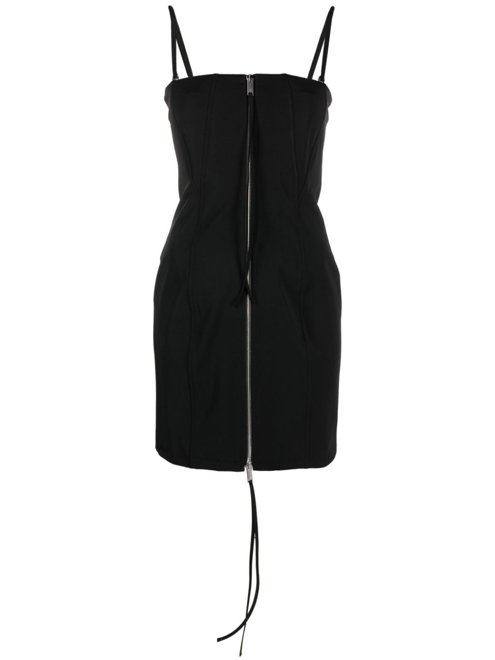 zip-up sleeveless mini dress - 1