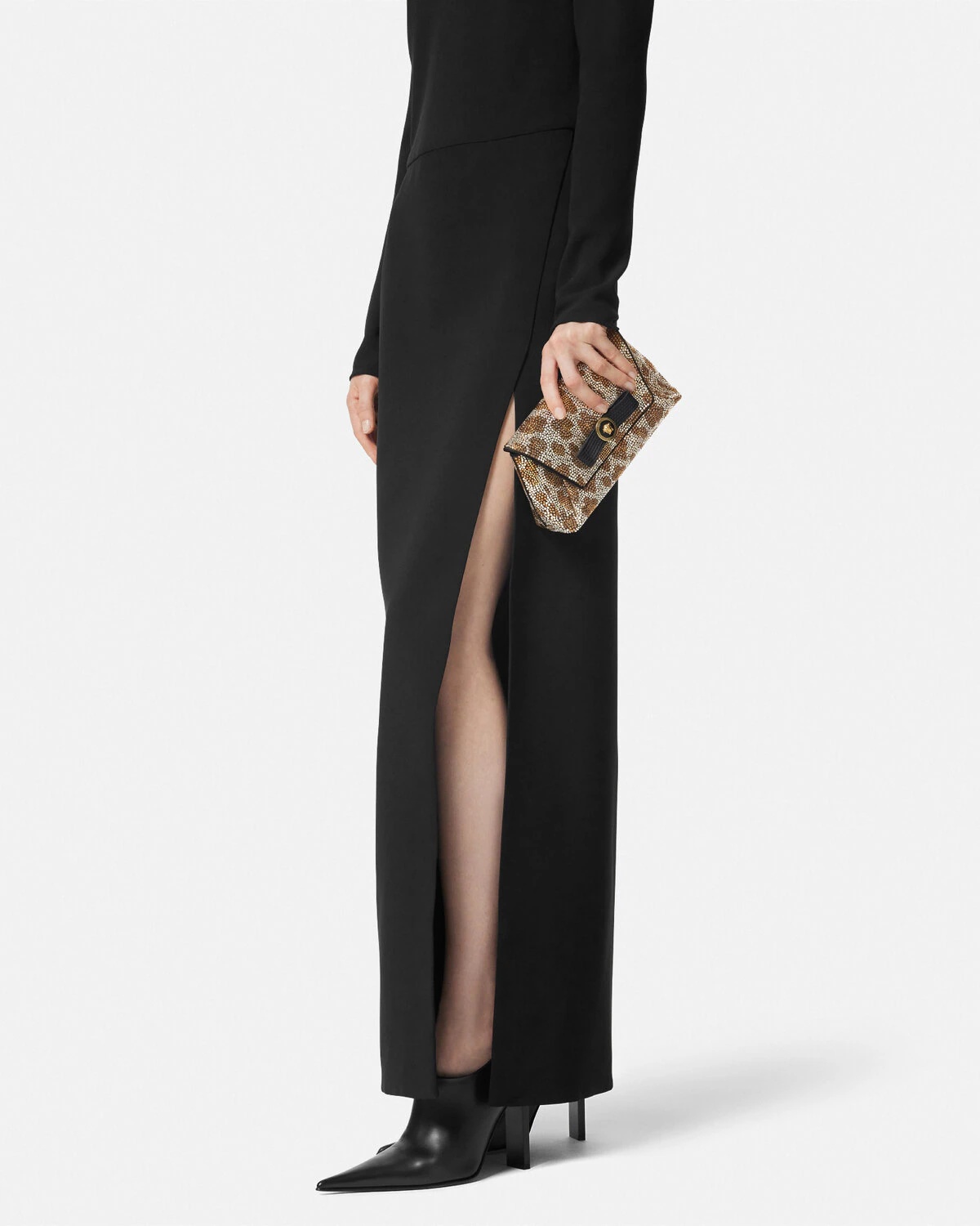 Crystal Leopard Gianni Ribbon Clutch - 3
