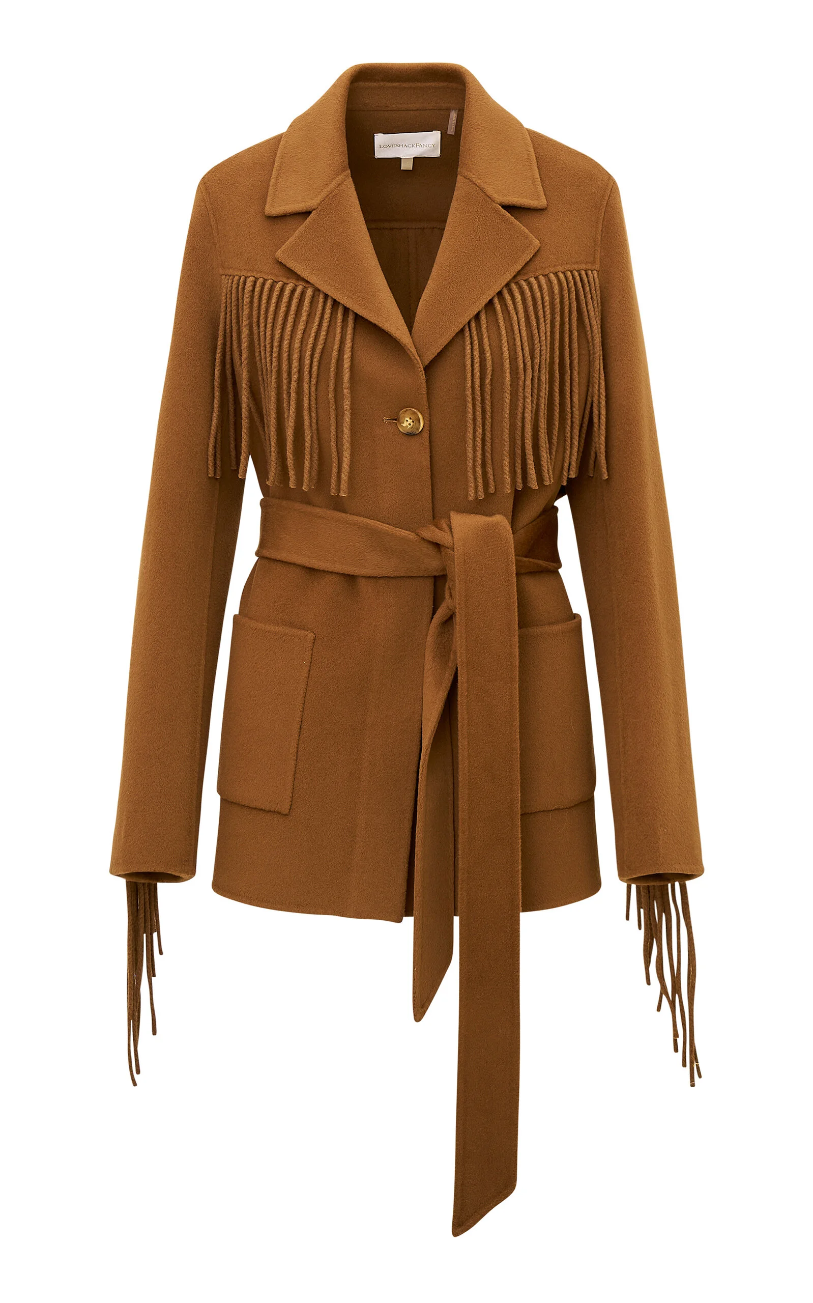 Maebella Fringed Wool Blazer brown - 1