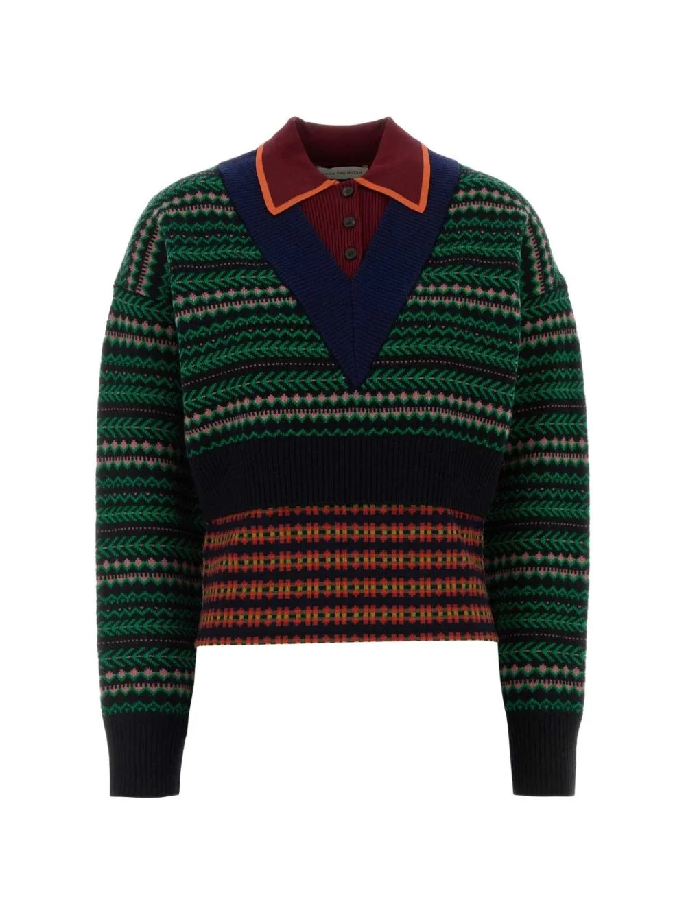 Wool sweater with inlays - 1