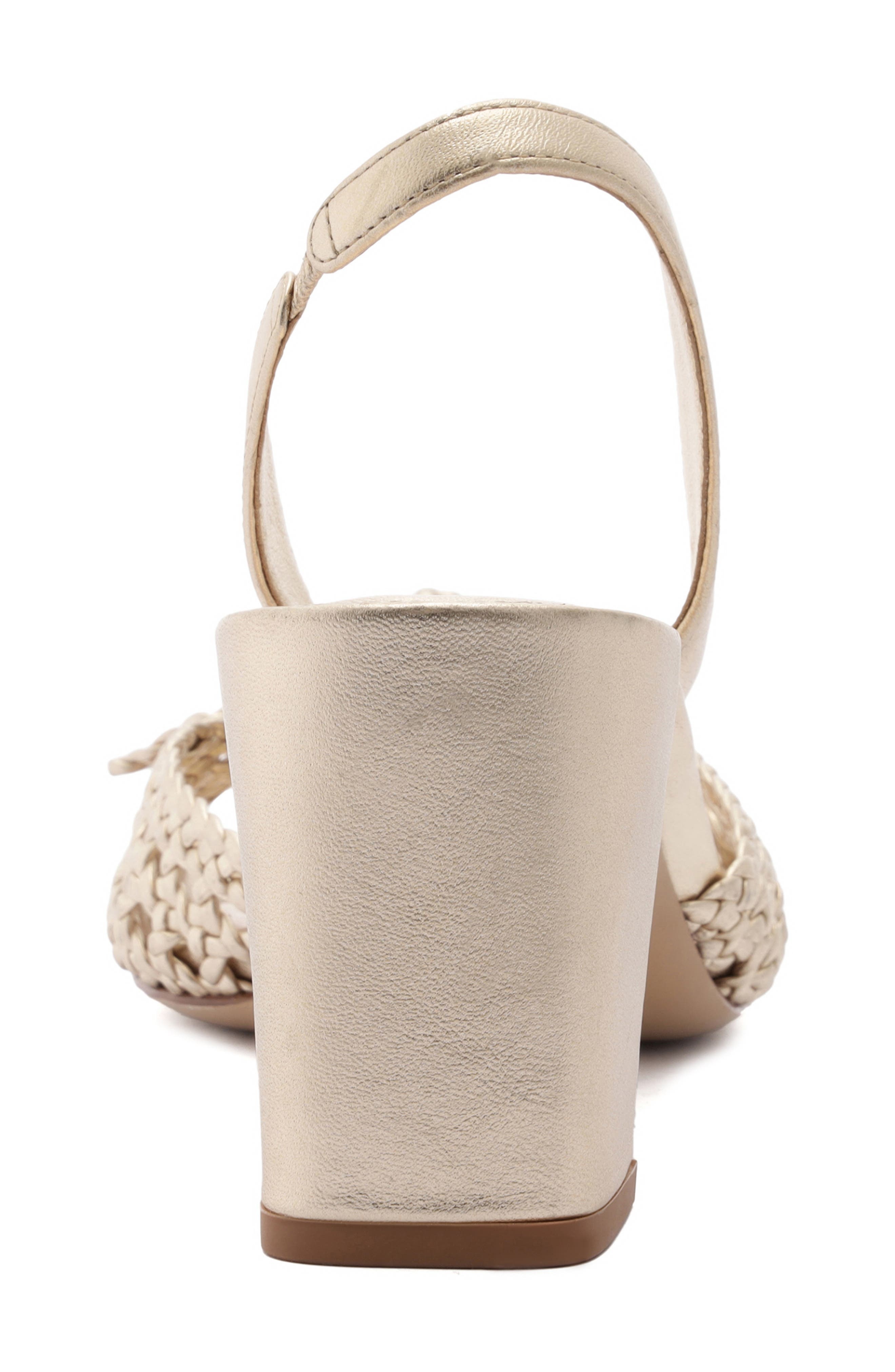 Alexandre Birman Easy Clarita Tresse Block Heel Slingback Sandal in Golden at Nordstrom - 7