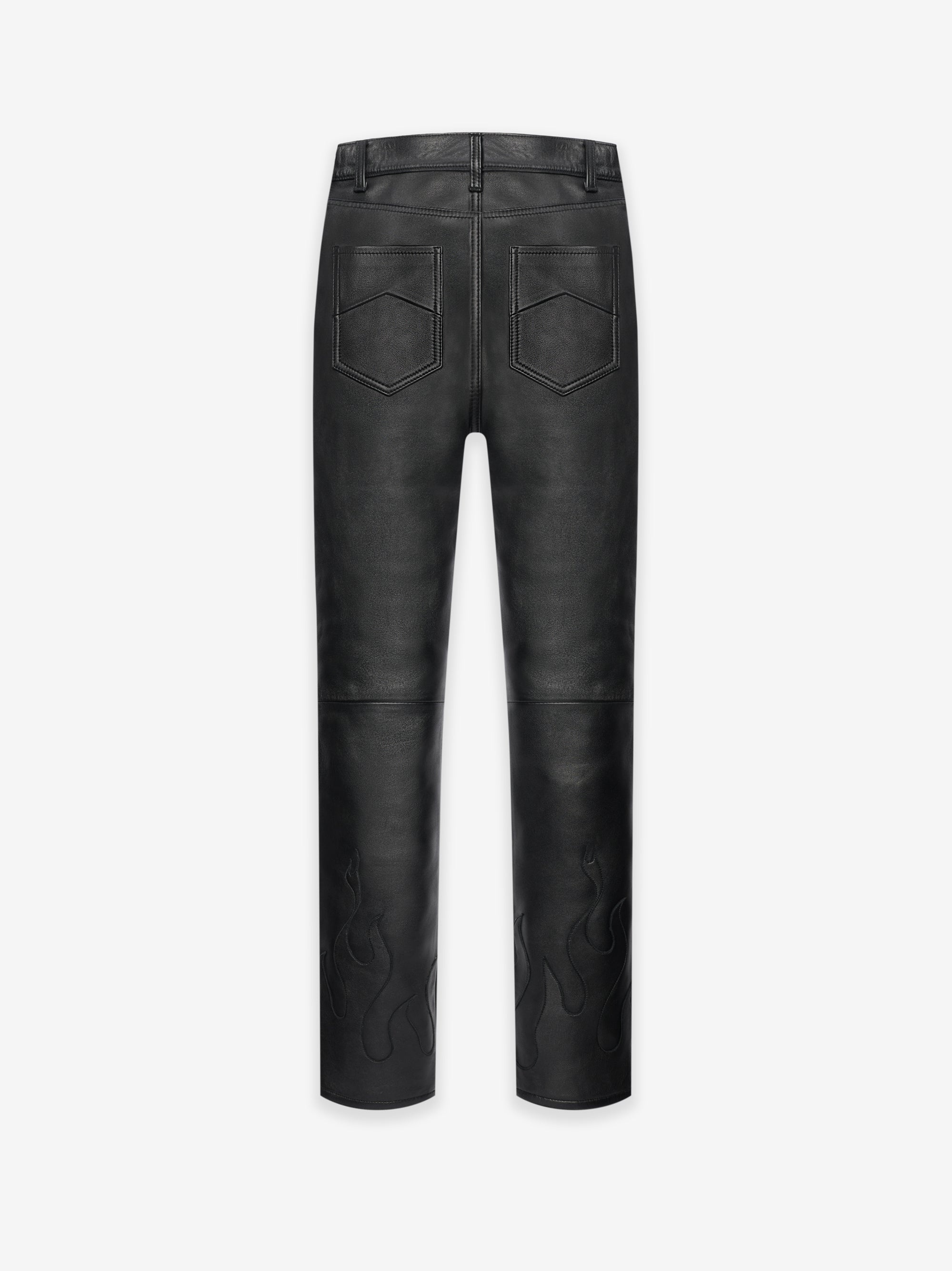 LEATHER FLAME RHACER PANTS - 2