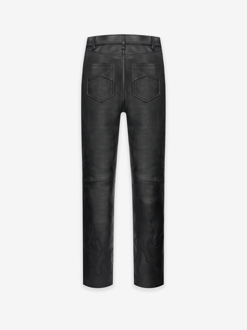 Rhude LEATHER FLAME RHACER PANTS outlook