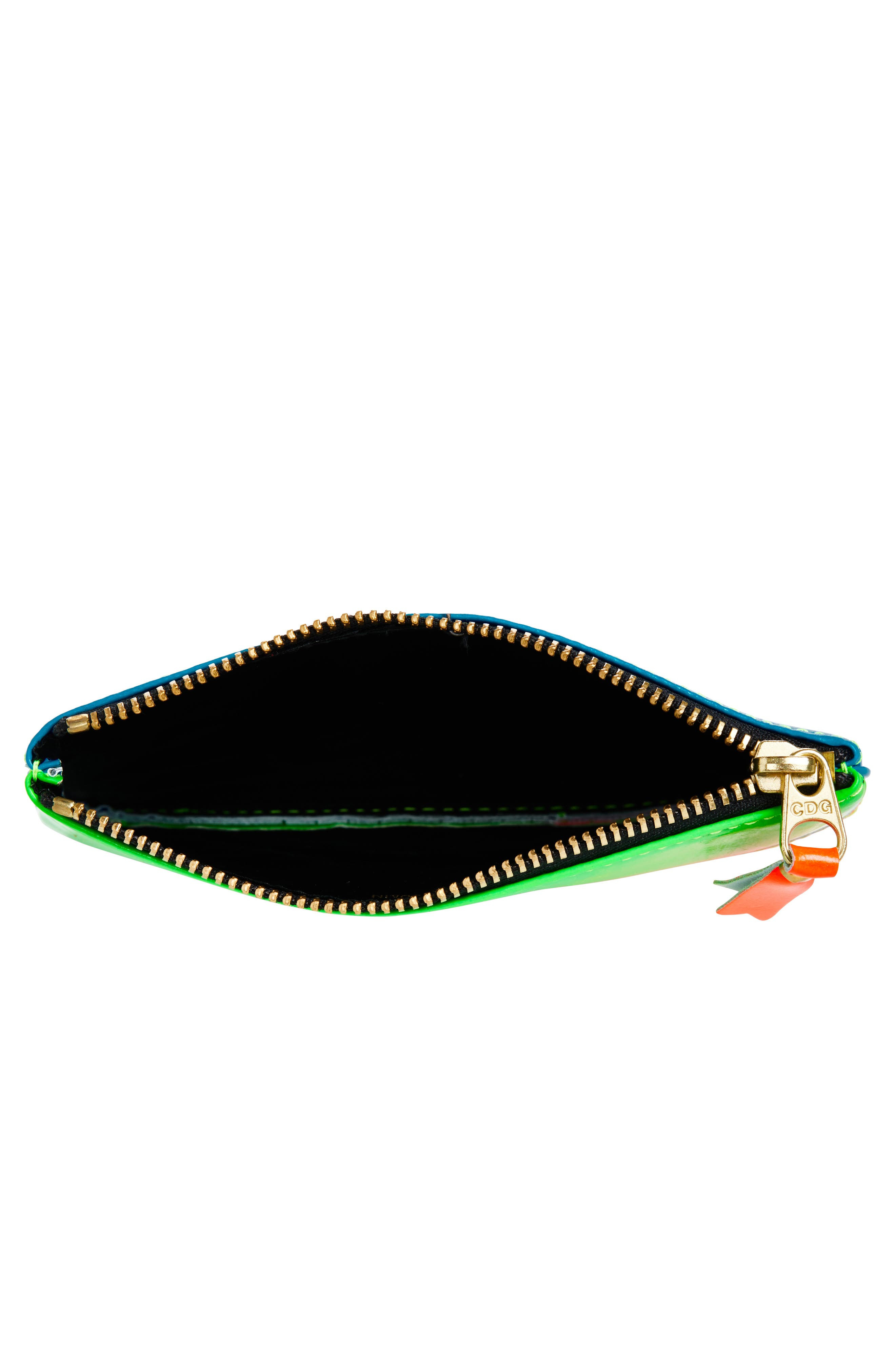 Comme des Garçons Super Fluo Leather Line Zip Pouch in Green/Blue at Nordstrom - 2