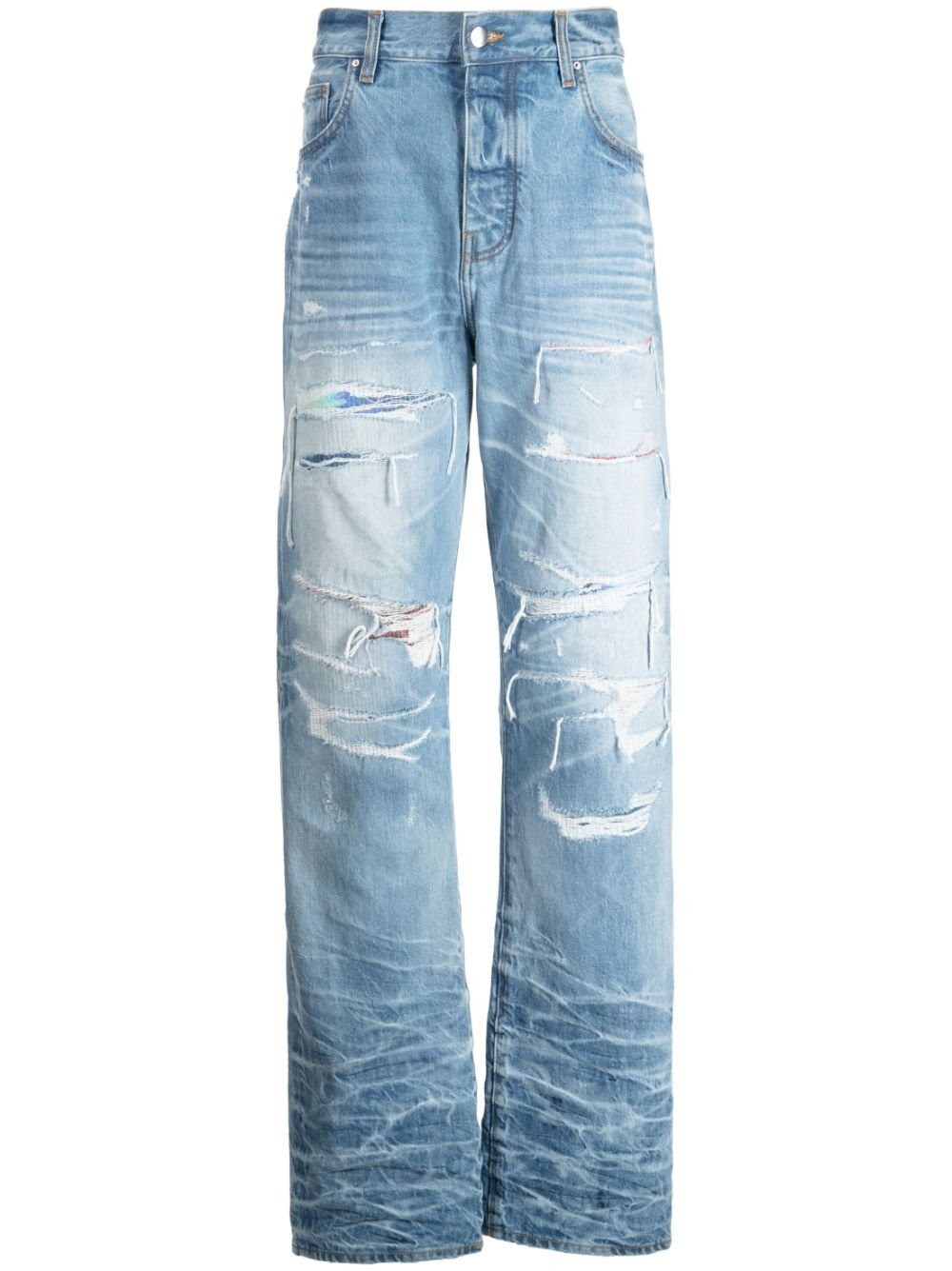 distressed lose-fit jeans - 1