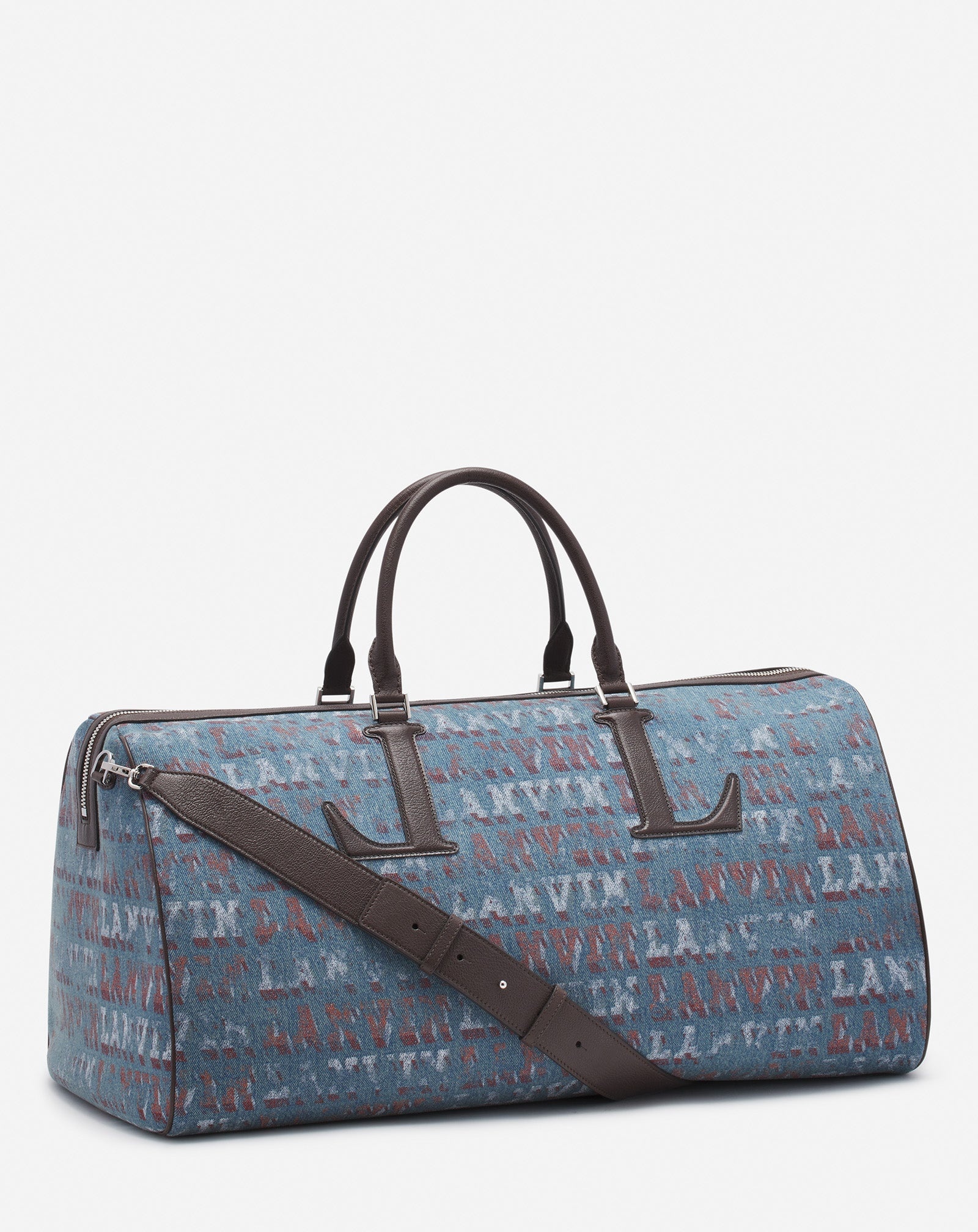 LANVIN X FUTURE DENIM TRAVEL BAG WITH LANVIN LOGO PRINT - 2