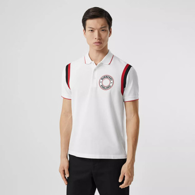 Burberry Logo Graphic Appliqué Cotton Piqué Polo Shirt outlook