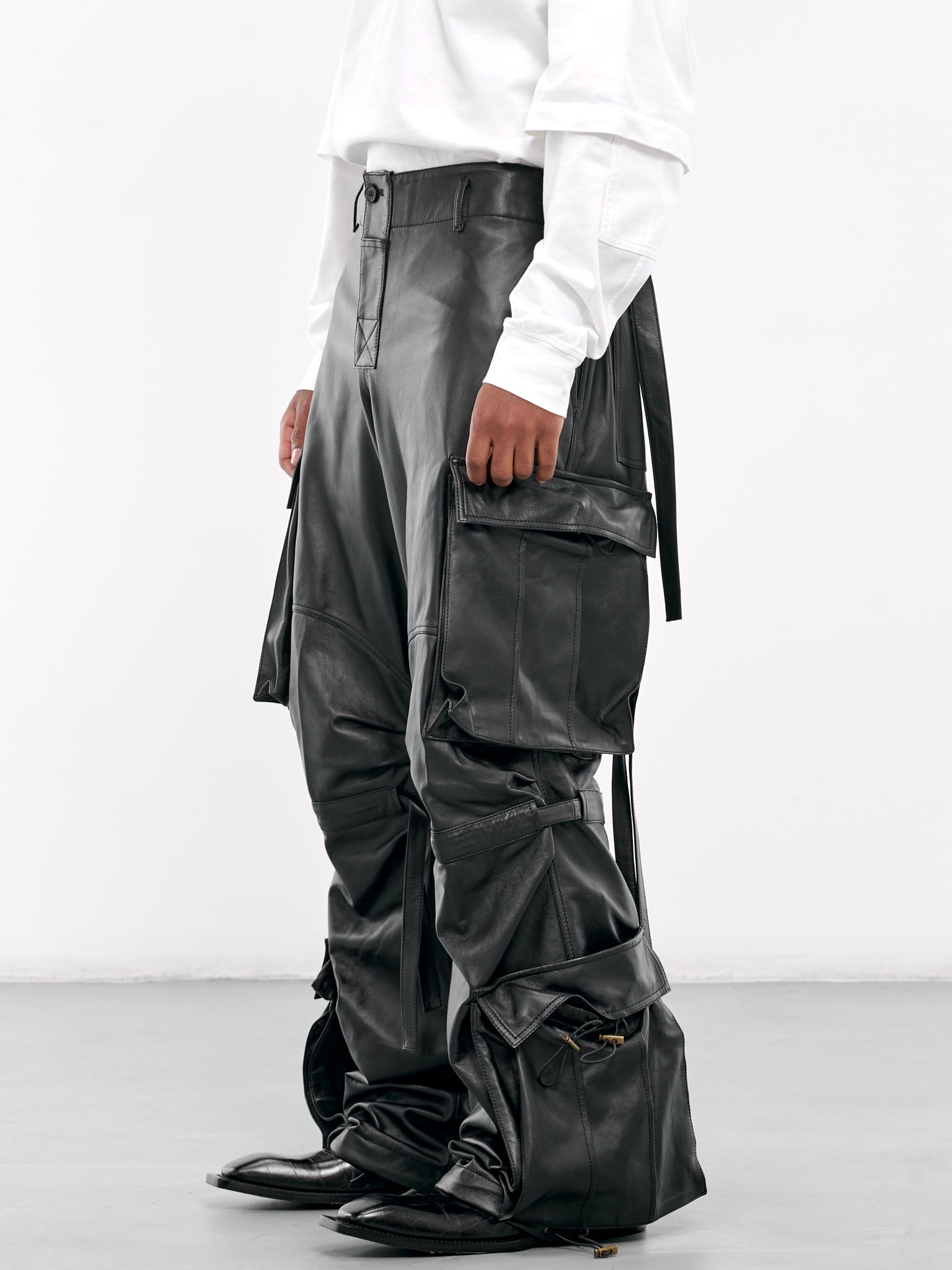 Leather Cargo Pants - 2