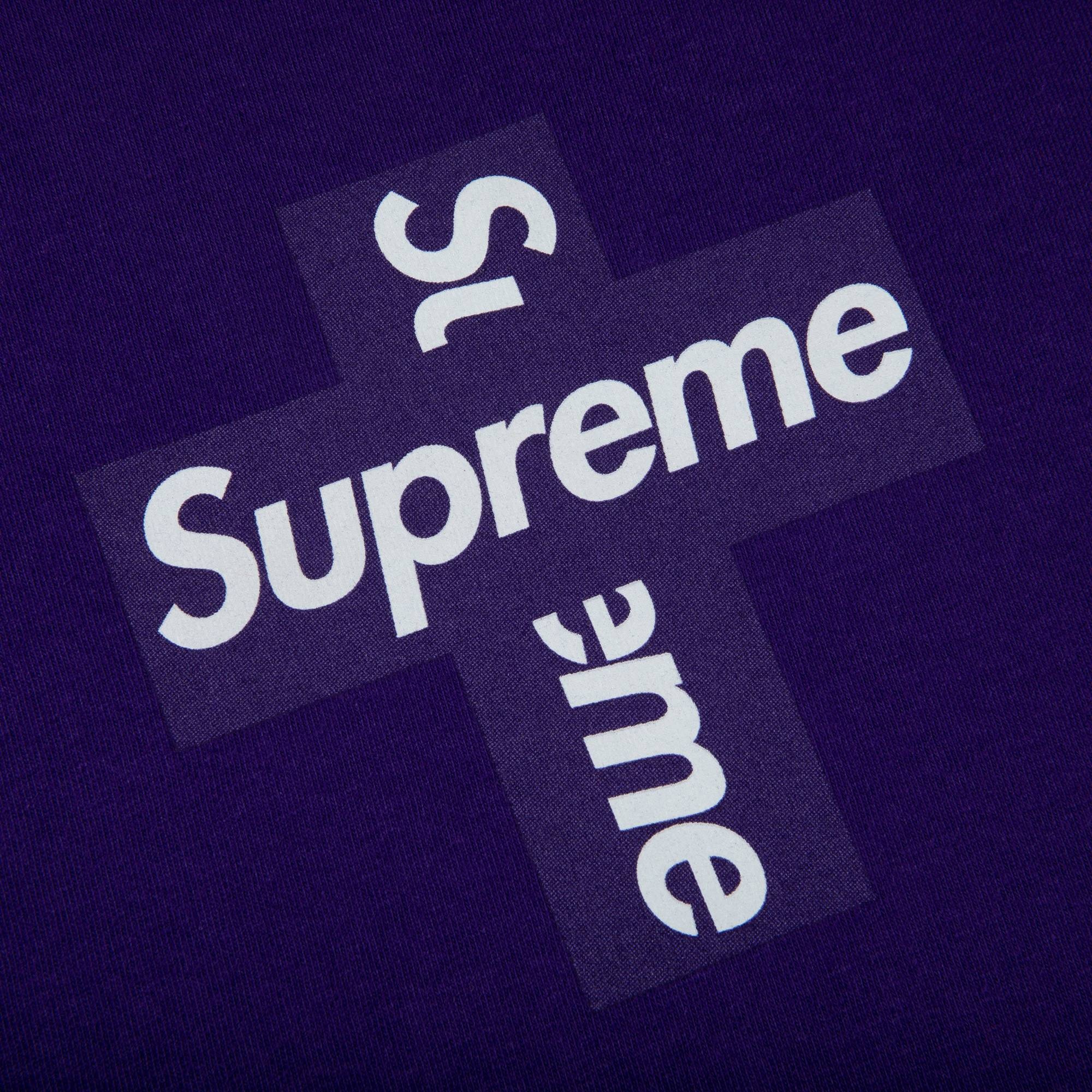 Supreme Cross Box Logo Tee 'Purple' - 2