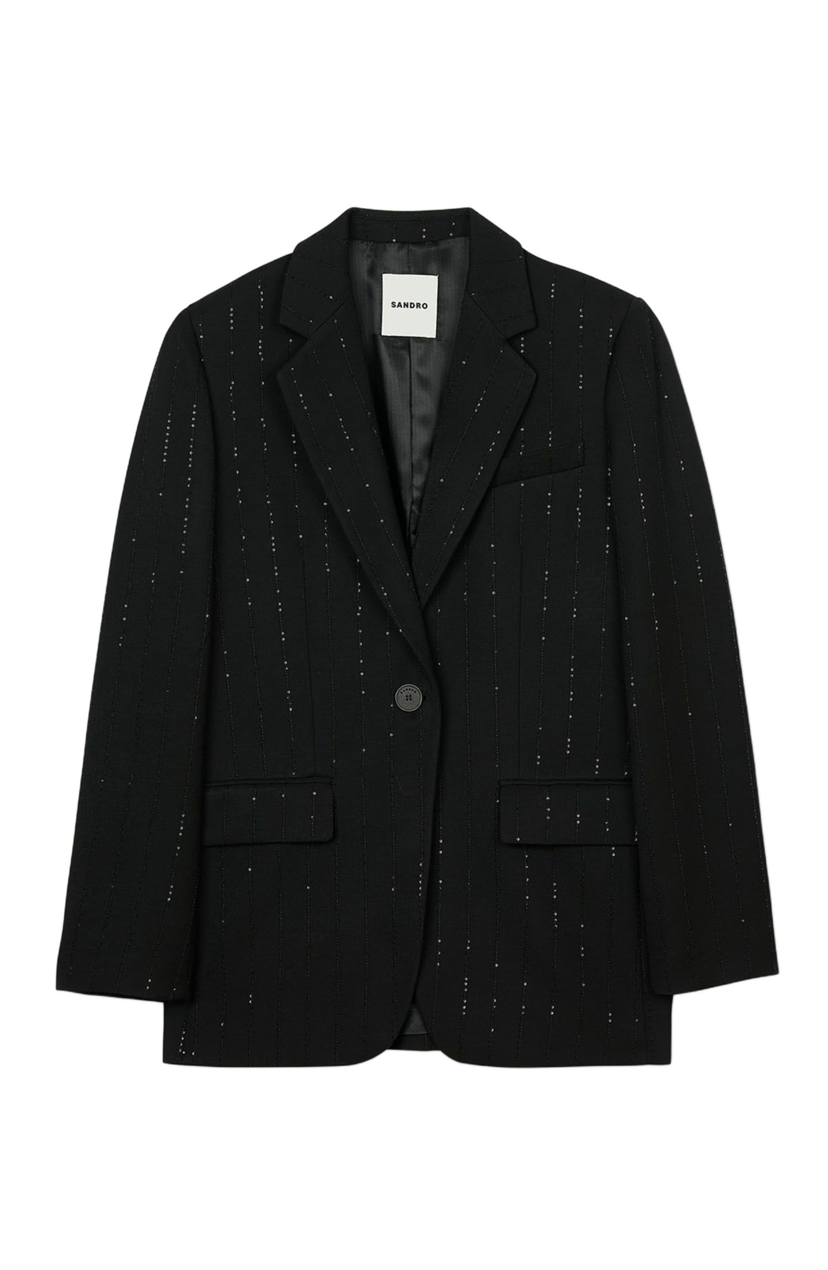 SANDRO Sequinned suit jacket in Black at Nordstrom - 5