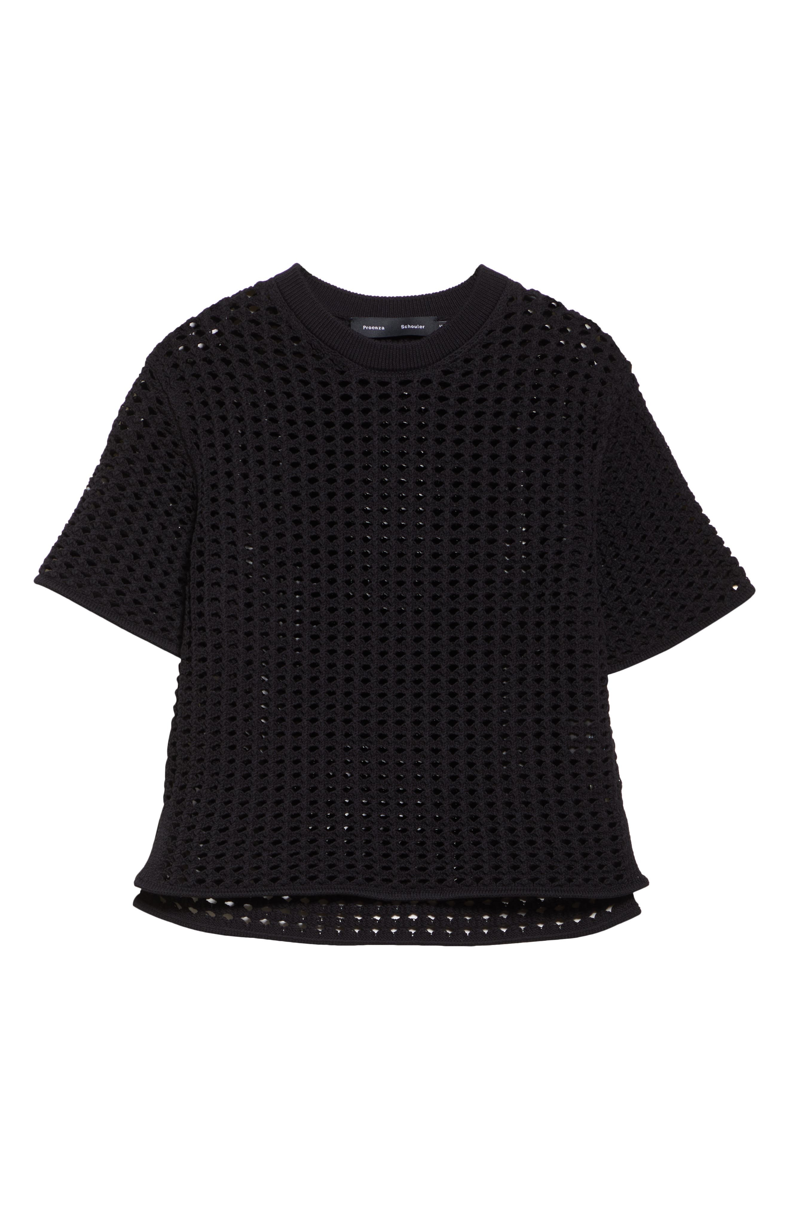 Proenza Schouler Kimia Open Crochet Sweater in Black at Nordstrom - 6