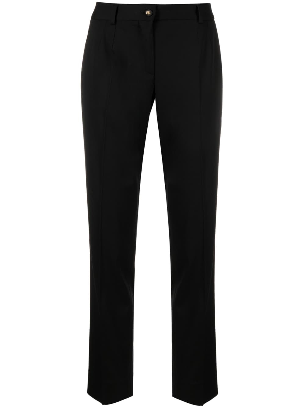 cropped straight-leg trousers - 1