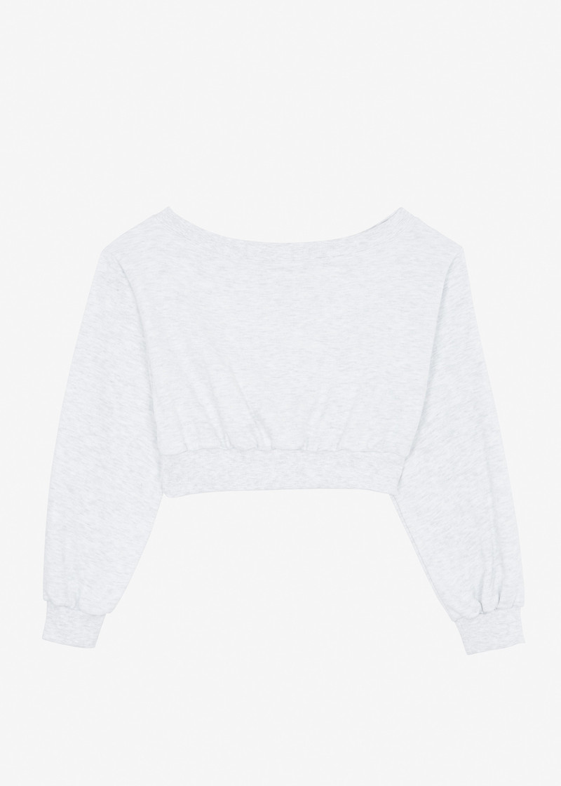Gine Cropped Sweatshirt - Grey Melange 1