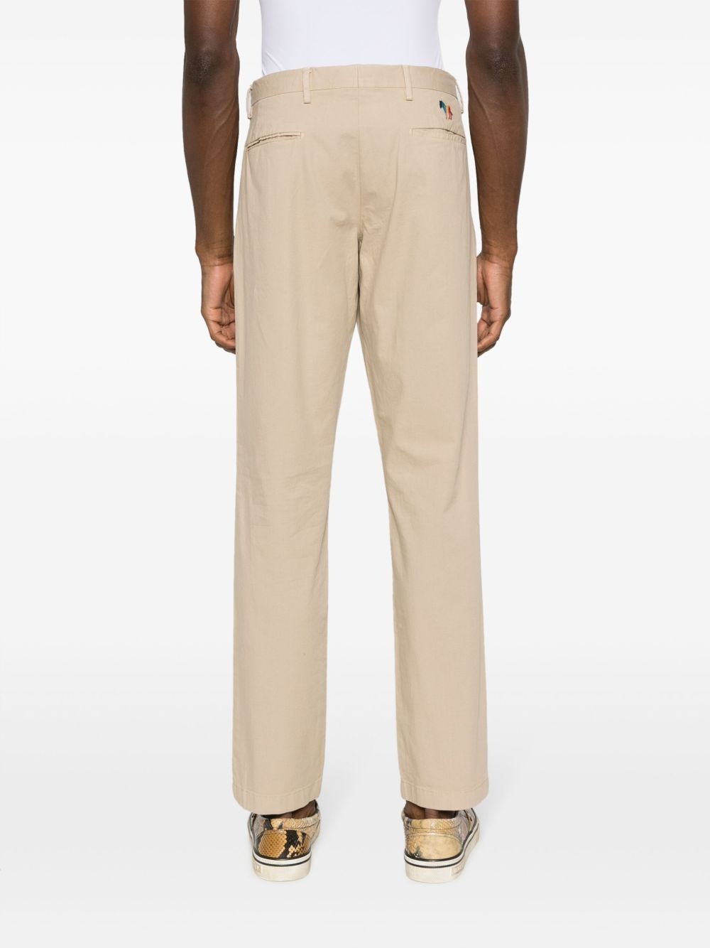 zebra-embroidered straight-leg trousers - 4