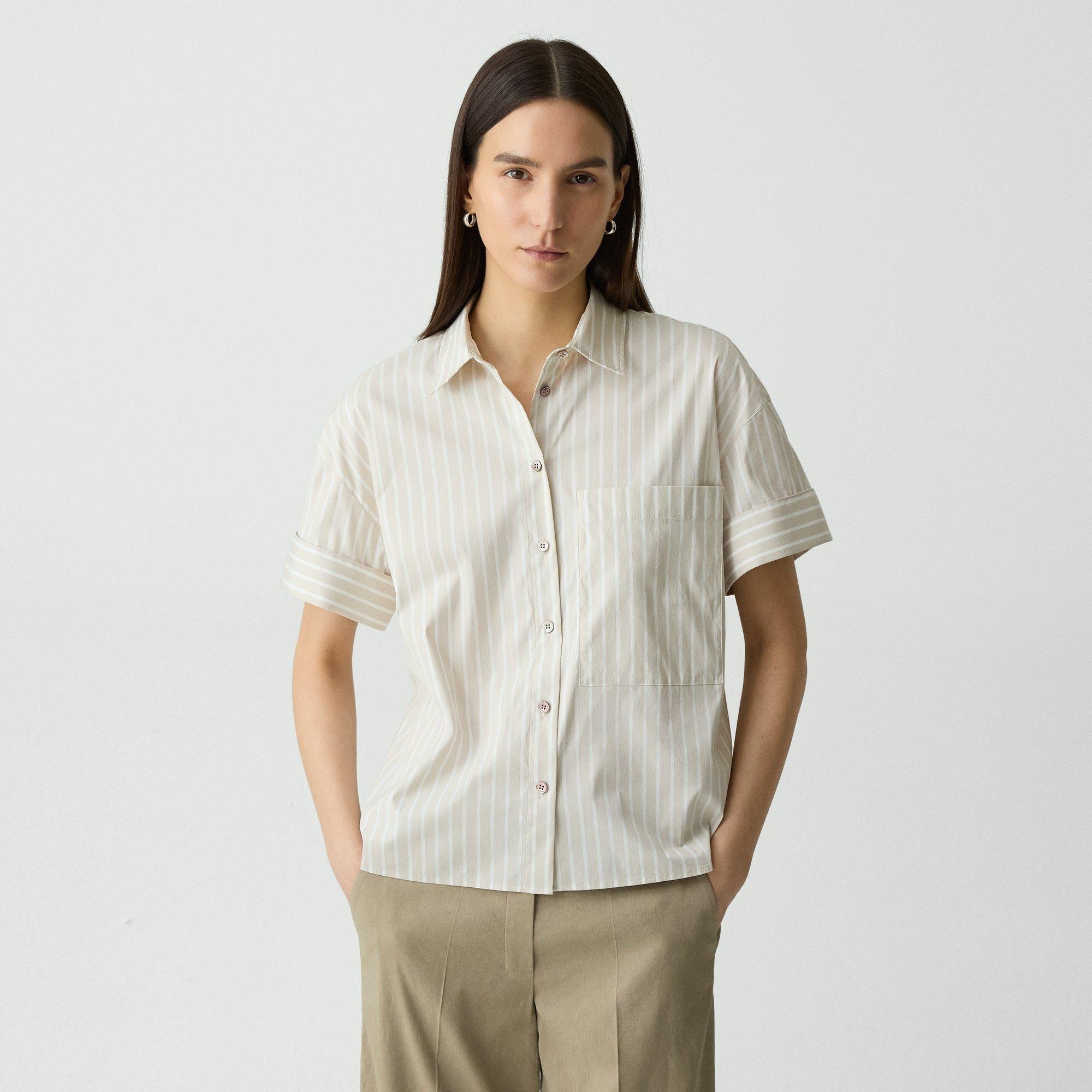 Cuffed Shirt in Striped Cotton-Blend - 2